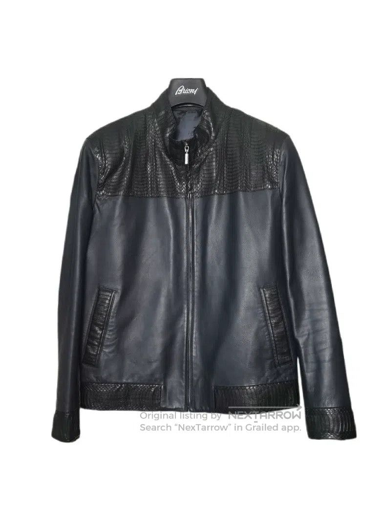 Brioni Brioni Snake skin patchwork leather jacket Size US L / EU 52-54 / 3 - 2 Thumbnail