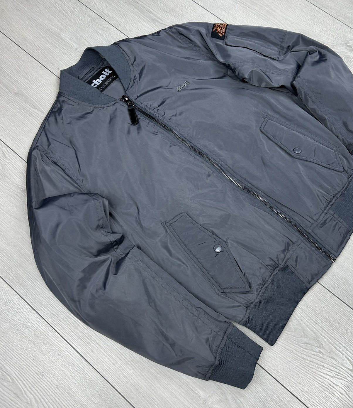 Schott Schott USA Bomber Jacket Size M Grey Size US M / EU 48-50 / 2 - 3 Thumbnail