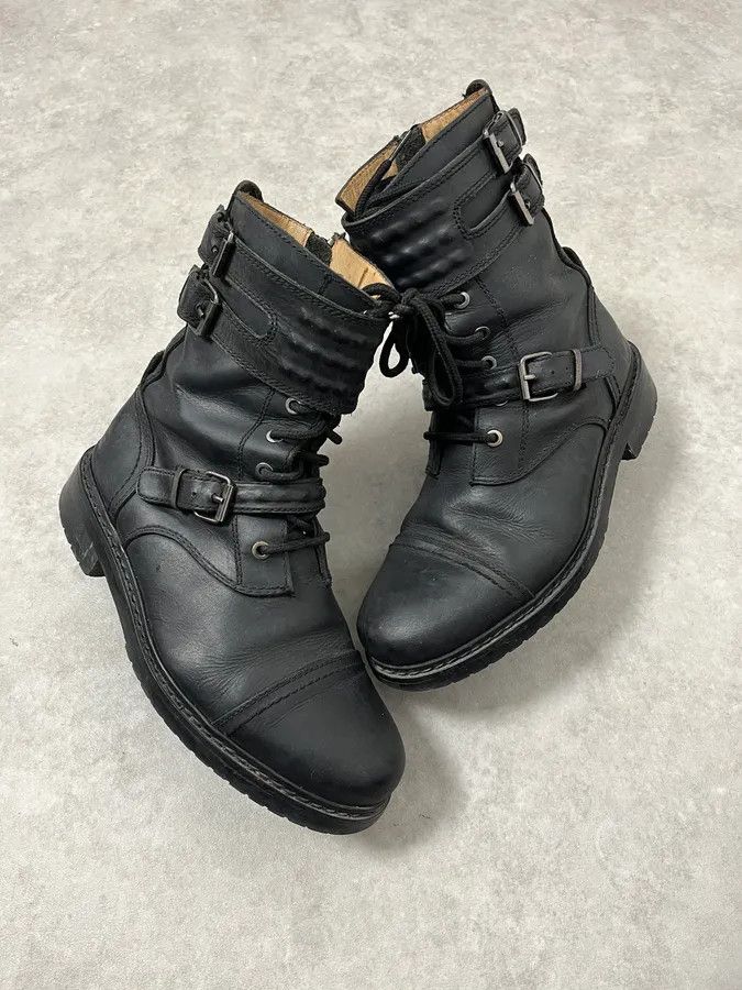 Diesel 2000s Diesel Biker Black Leather Boots Size US 8 / EU 41 - 3 Thumbnail