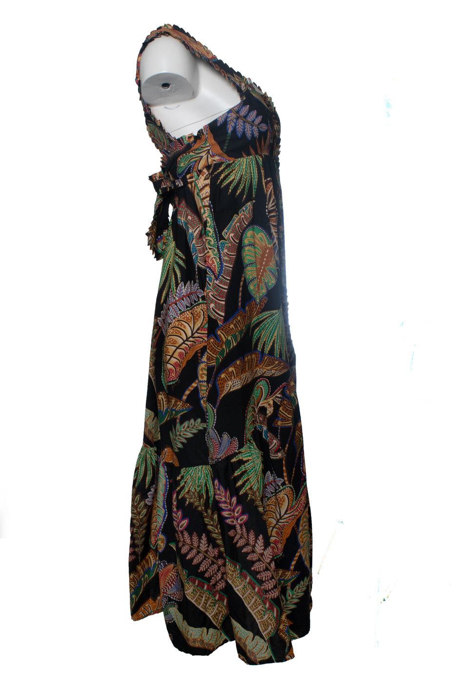 Farm Rio Farm Rio, Foliage sleeveless maxi dress in black Size XXS / US 00 / IT 34 - 4 Thumbnail