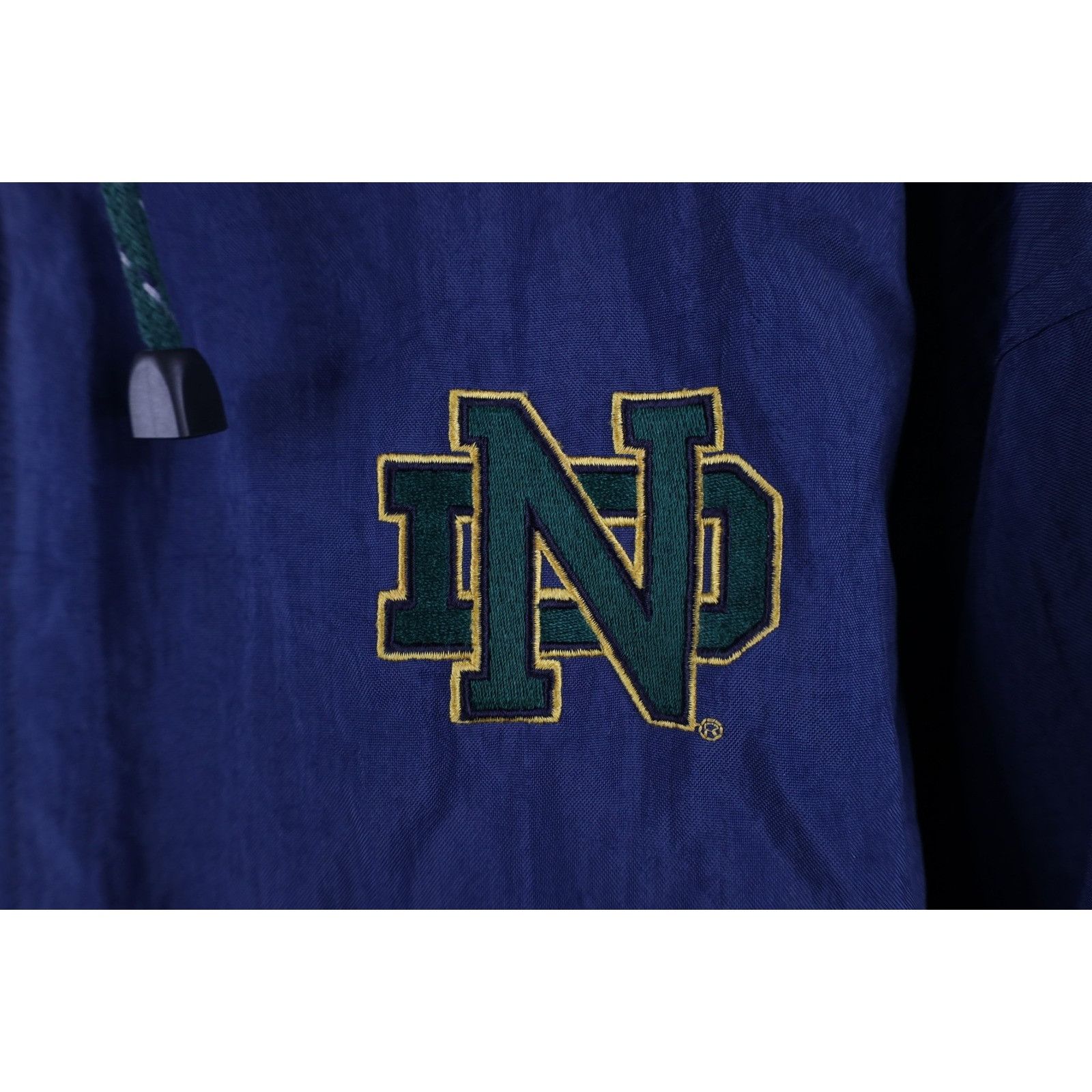 Vintage Vintage 90s Notre Dame University Half Zip Hooded Jacket Size US L / EU 52-54 / 3 - 5 Thumbnail