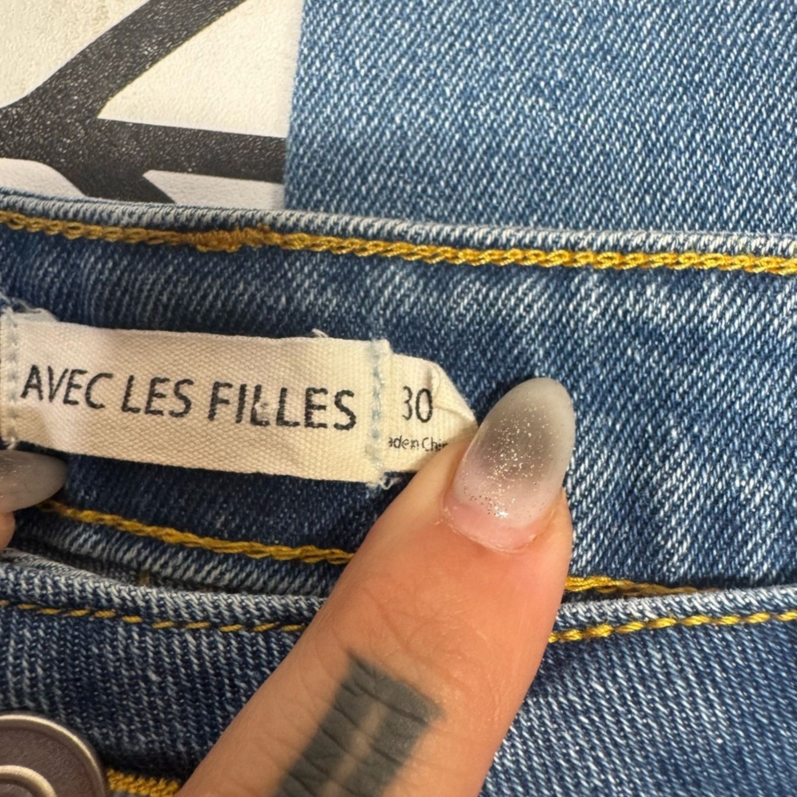 Other Avec Les Filles High Rise Cropped Straight Leg Raw Hem Denim Size 30" / US 8 / IT 44 - 7 Thumbnail