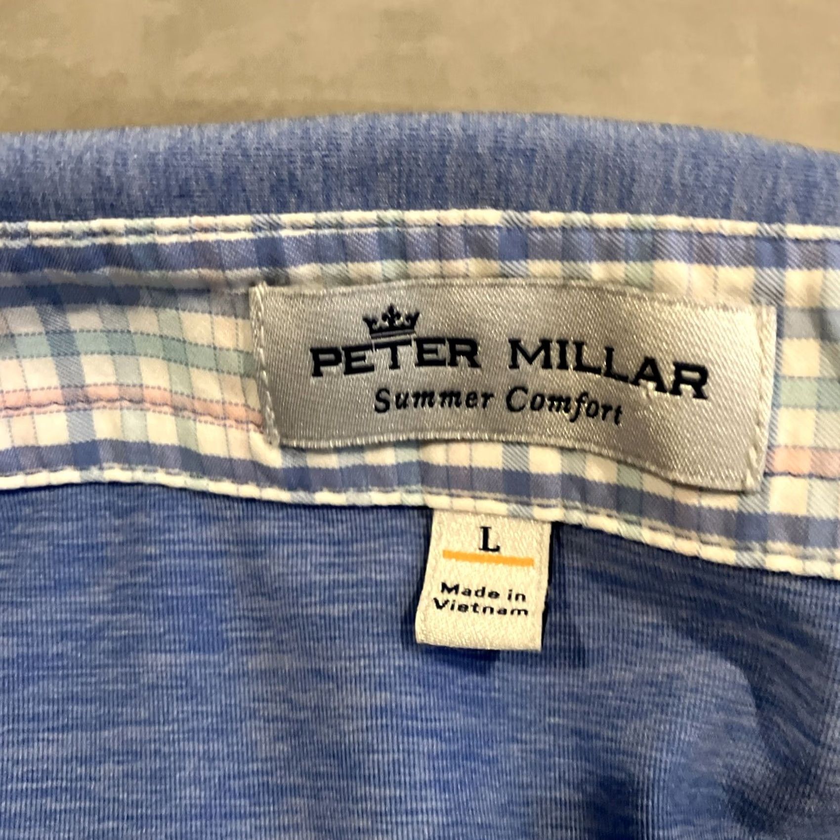 Peter Millar Peter Millar Summer Comfort - HG - Button Down Collar - Blue Golf Polo - Large - Polo - Men - Blue Size US L / EU 52-54 / 3 - 4 Thumbnail