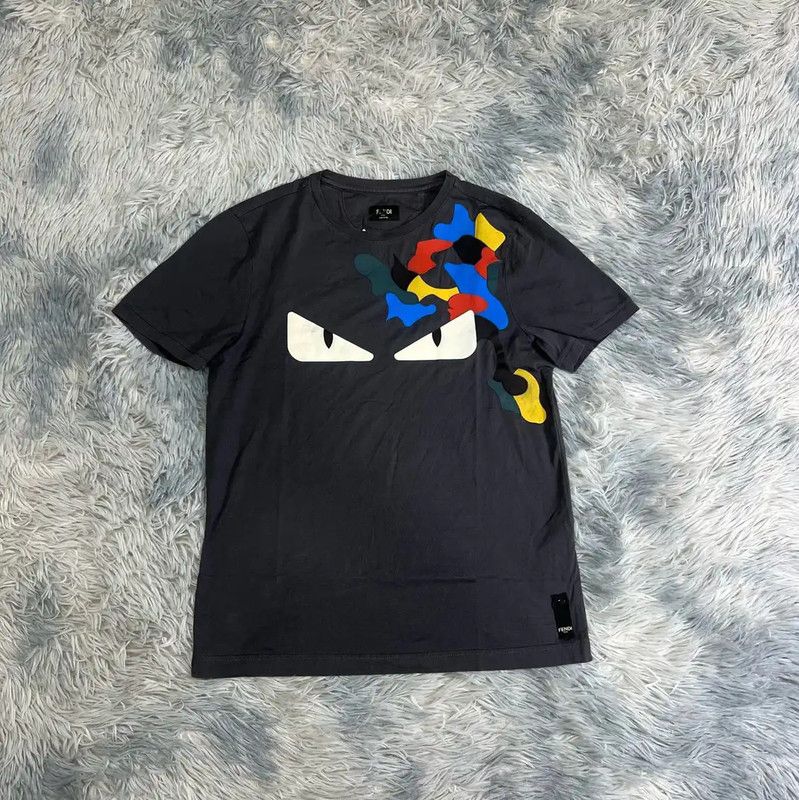 Fendi Fendi Black Cotton Men's T-Shirt with Colorful Design 0089 Size US M / EU 48-50 / 2 - 1 Thumbnail