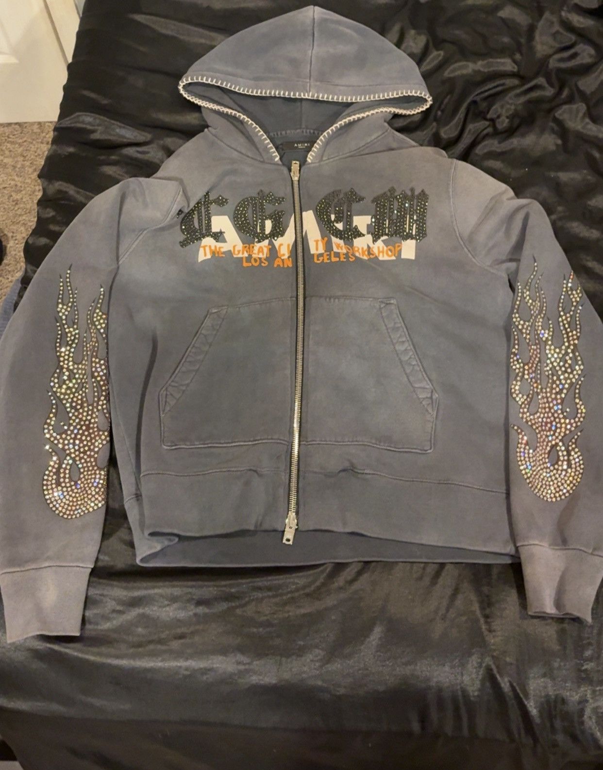 Amiri Amiri x TGCW Swarovski Crystal Flame Zip up Hoodie Size US M / EU 48-50 / 2 - 4 Thumbnail