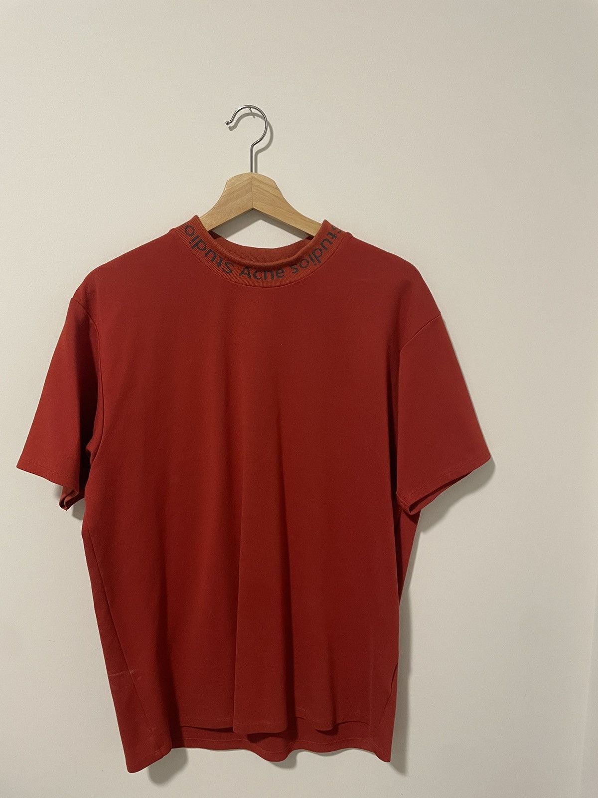 Acne Studios Acne Studios Red Ribbed Logo T-Shirt Size US M / EU 48-50 / 2 - 1 Thumbnail
