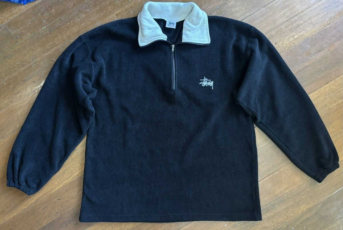 80s old stussy half zip polo-