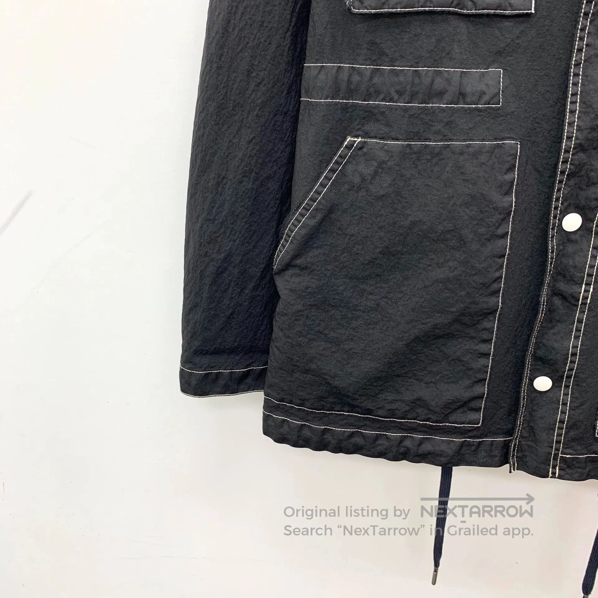 AMI Ami Black Hooded Multi-pocket Trench Coat. Size US M / EU 48-50 / 2 - 4 Thumbnail
