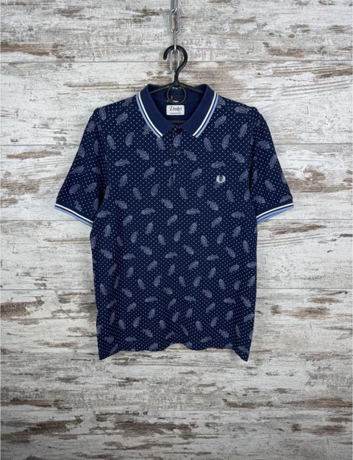 Drake's Drake’s x Fred Perry Paisley Polo T Shirt Mens M Blue Size US M / EU 48-50 / 2 - 1 Thumbnail
