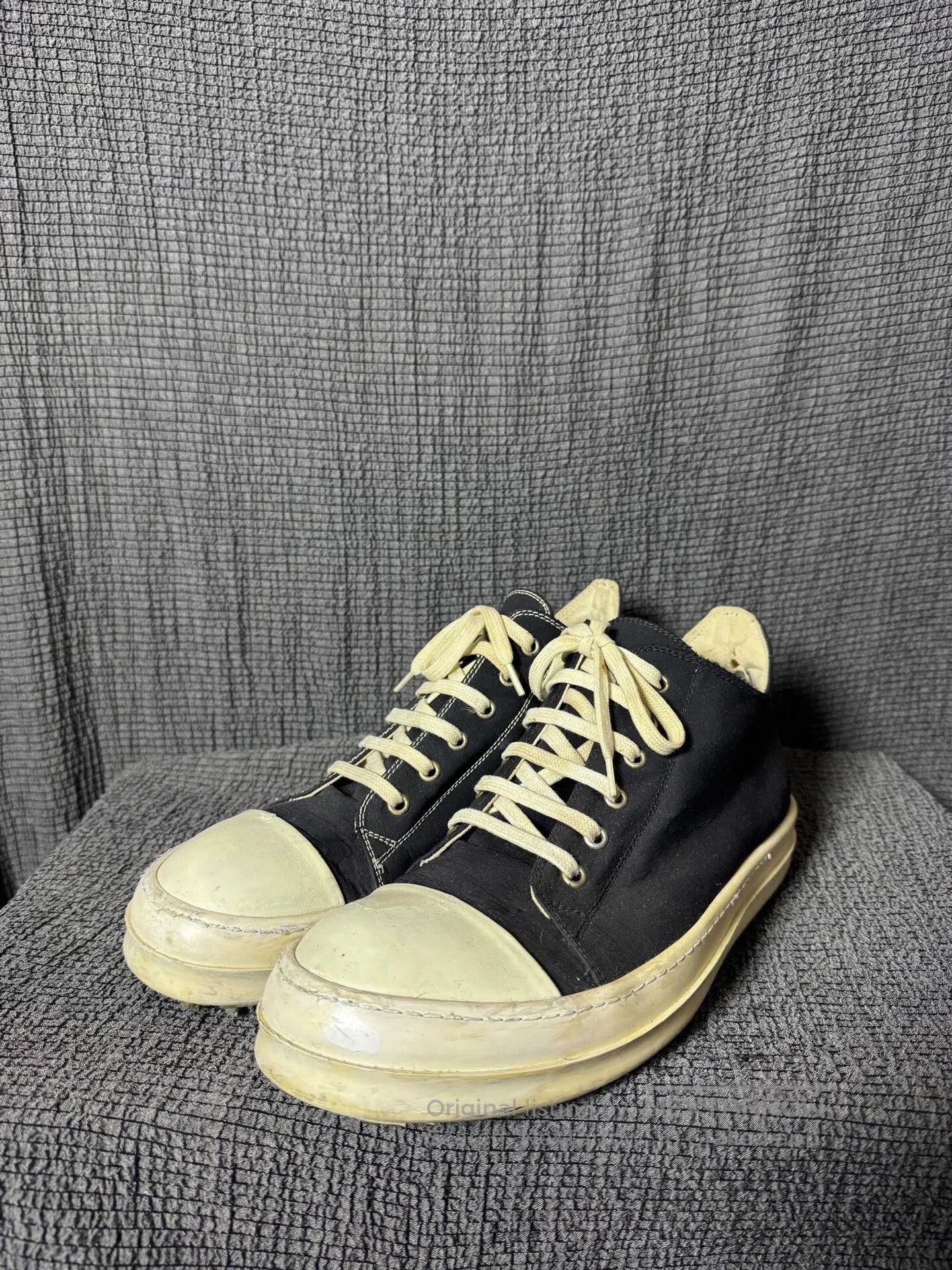 Rick Owens Rick Owens Low-Top Black and White Sneakers. Size US 10 / EU 43 - 1 Thumbnail
