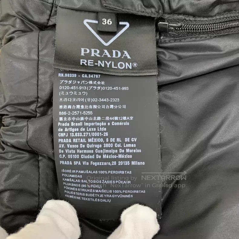Prada Prada Black triangle stand-up collar single-breasted long- Size XXS / US 00 / IT 34 - 7 Thumbnail