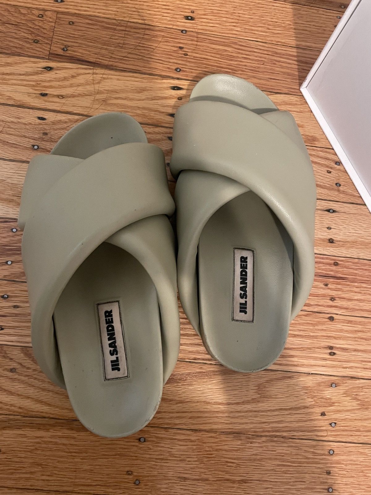Jil Sander Jil Sander puffy oversized wrap slides with box