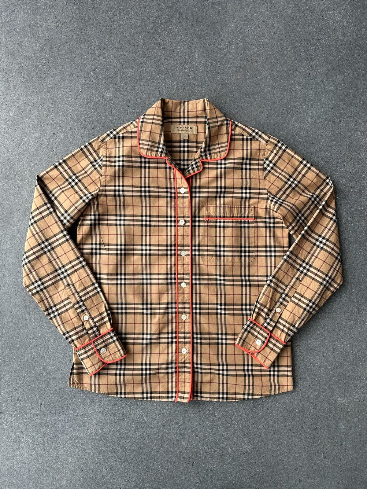 Burberry BURBERRY Fluo Piping Nova Check Long Sleeve Shirt Size XS-S Size XS / US 0-2 / IT 36-38 - 1 Thumbnail