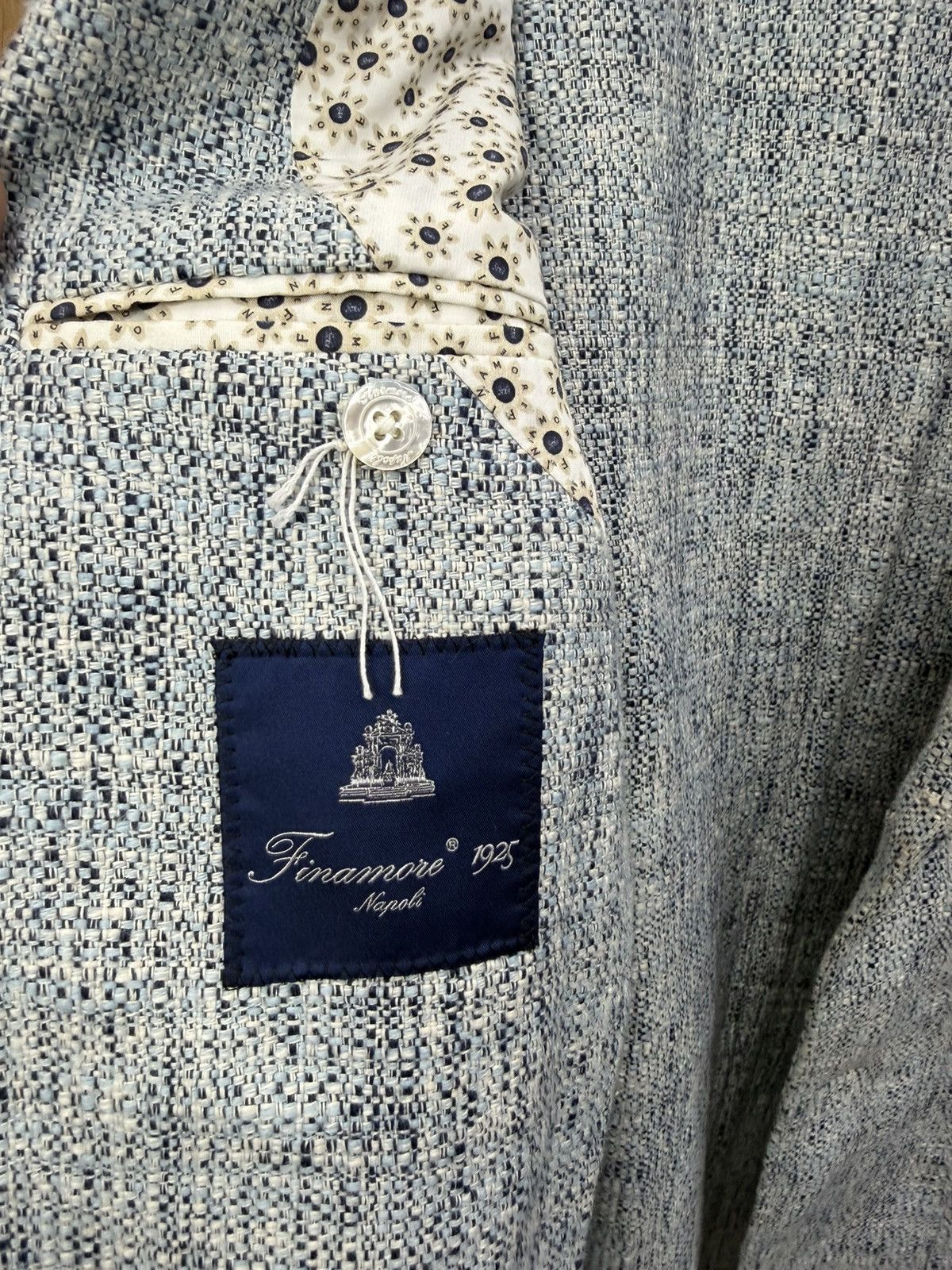 Finamore Finamore Napoli Textured Cotton Blazer Size 48 Size 38R - 9 Thumbnail