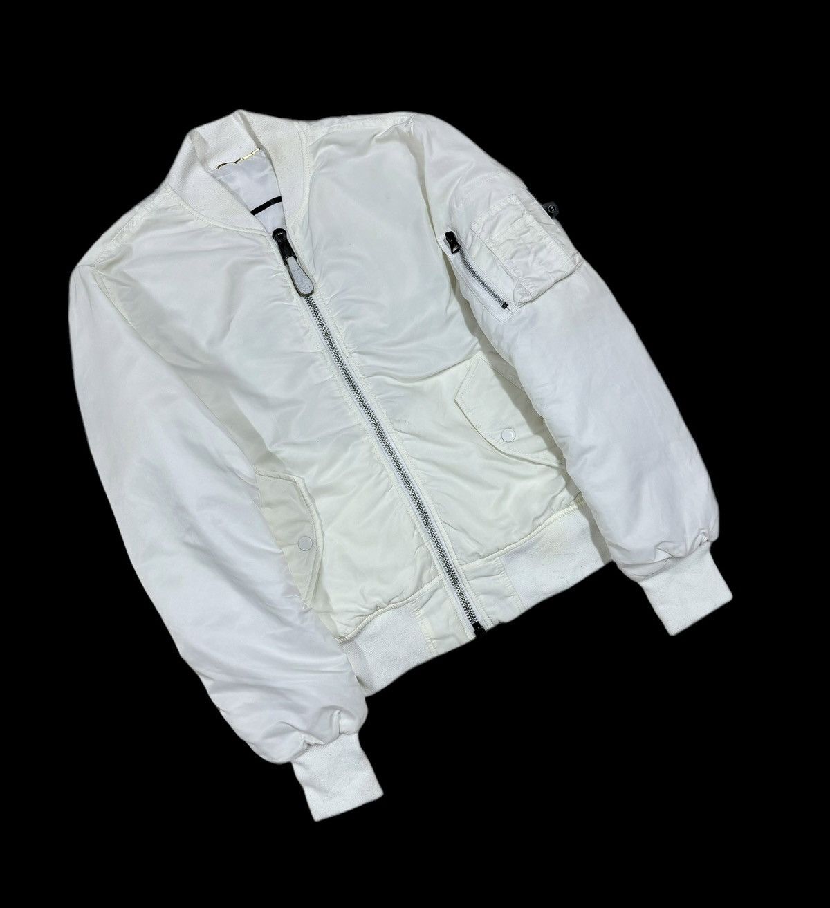 Alpha Industries Alpha Industries X Larne White Ma-1 Bomber Jacket Size US M / EU 48-50 / 2 - 6 Thumbnail
