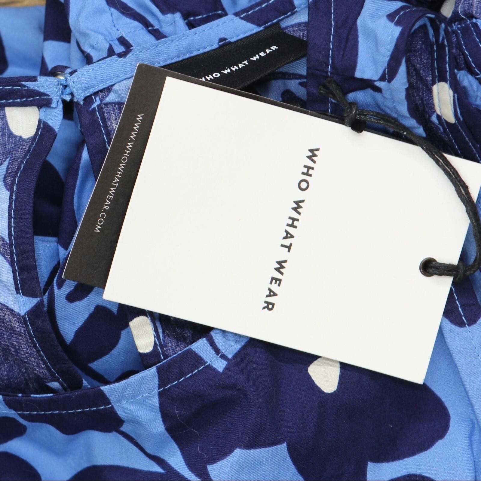 Other Nwt Who What Wear Sleeveless Dress 84208143 S Blue Floral Size S / US 4 / IT 40 - 3 Thumbnail