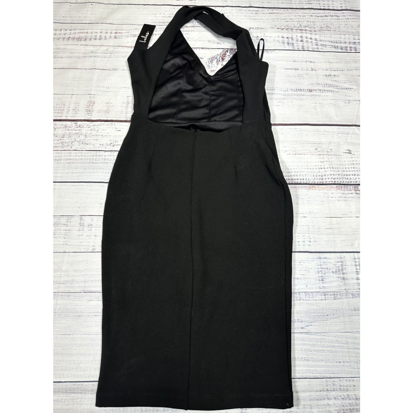 Lulus VINTAGE? No. Lulus Black Halter Bodycon Dress Open Back Stretch Lined Cocktail XS New Size XS / US 0-2 / IT 36-38 - 3 Thumbnail