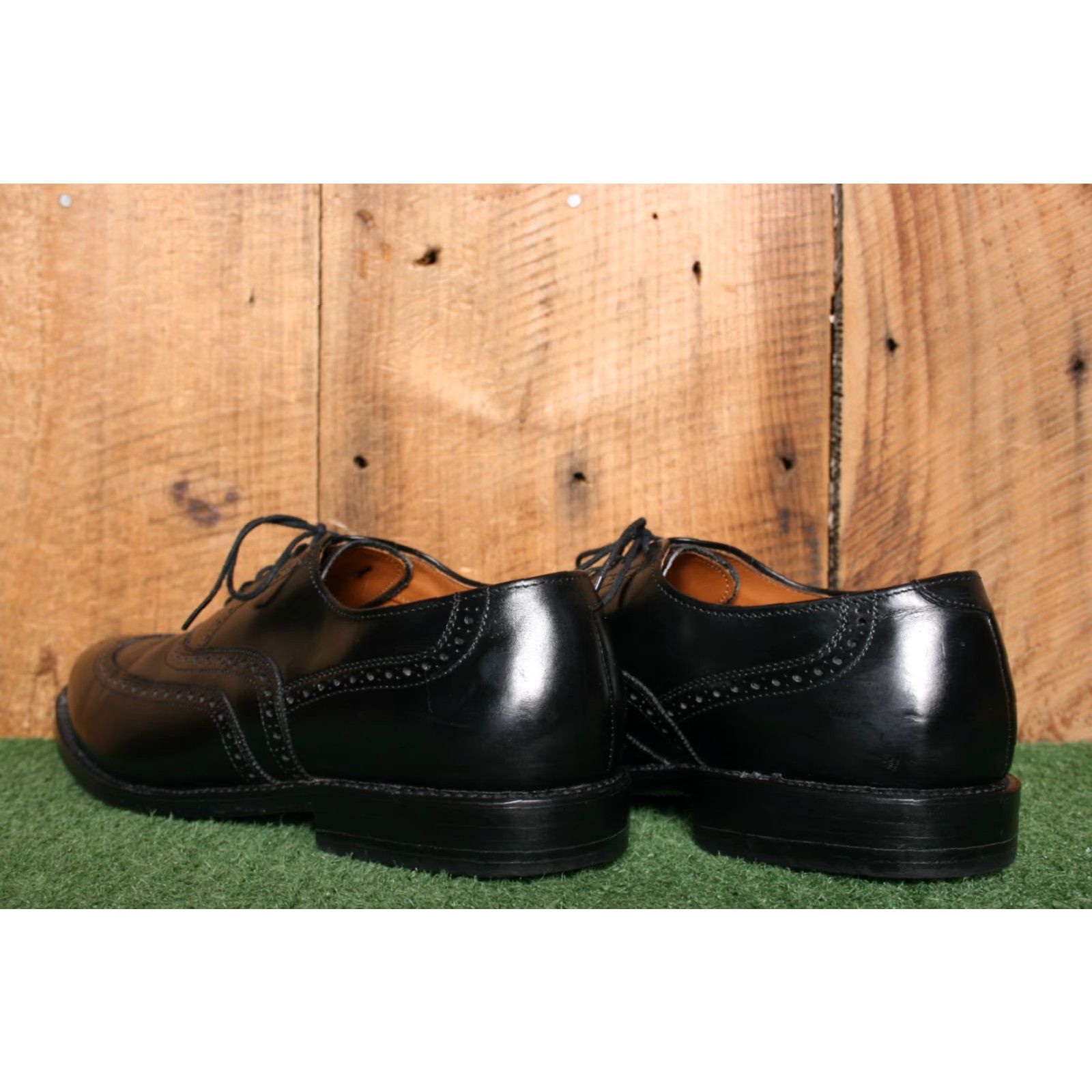 Allen Edmonds ALLEN EDMONDS Chester Black Leather Brogue Wingtip Oxfords Sz. 10D Dress Shoes Men Vintage Style Shoe Width D Size US 10 / EU 43 - 3 Thumbnail