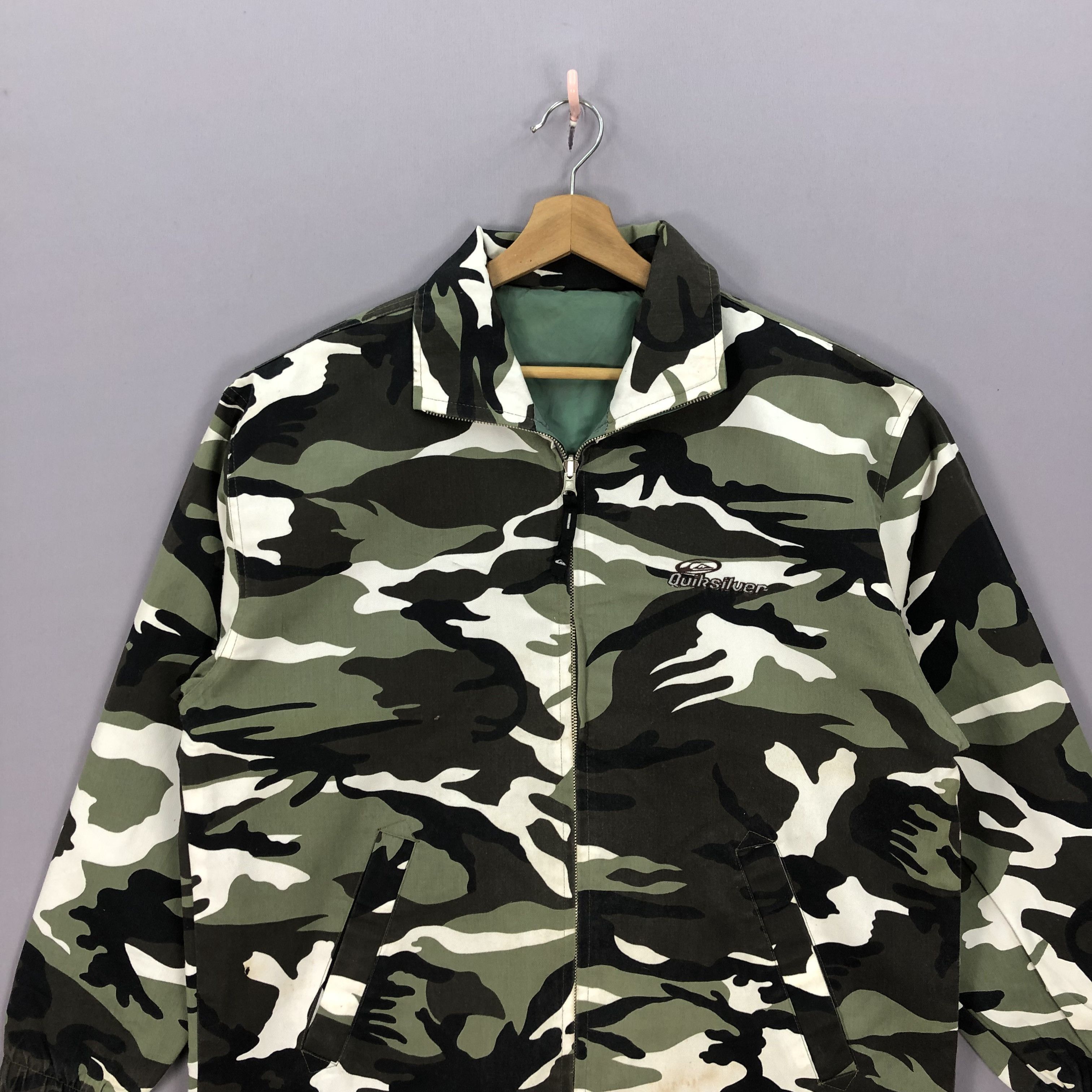 Quiksilver × Vintage Vintage Quiksilver Reversible Camouflage Windbreaker Jacket Size US M / EU 48-50 / 2 - 3 Thumbnail