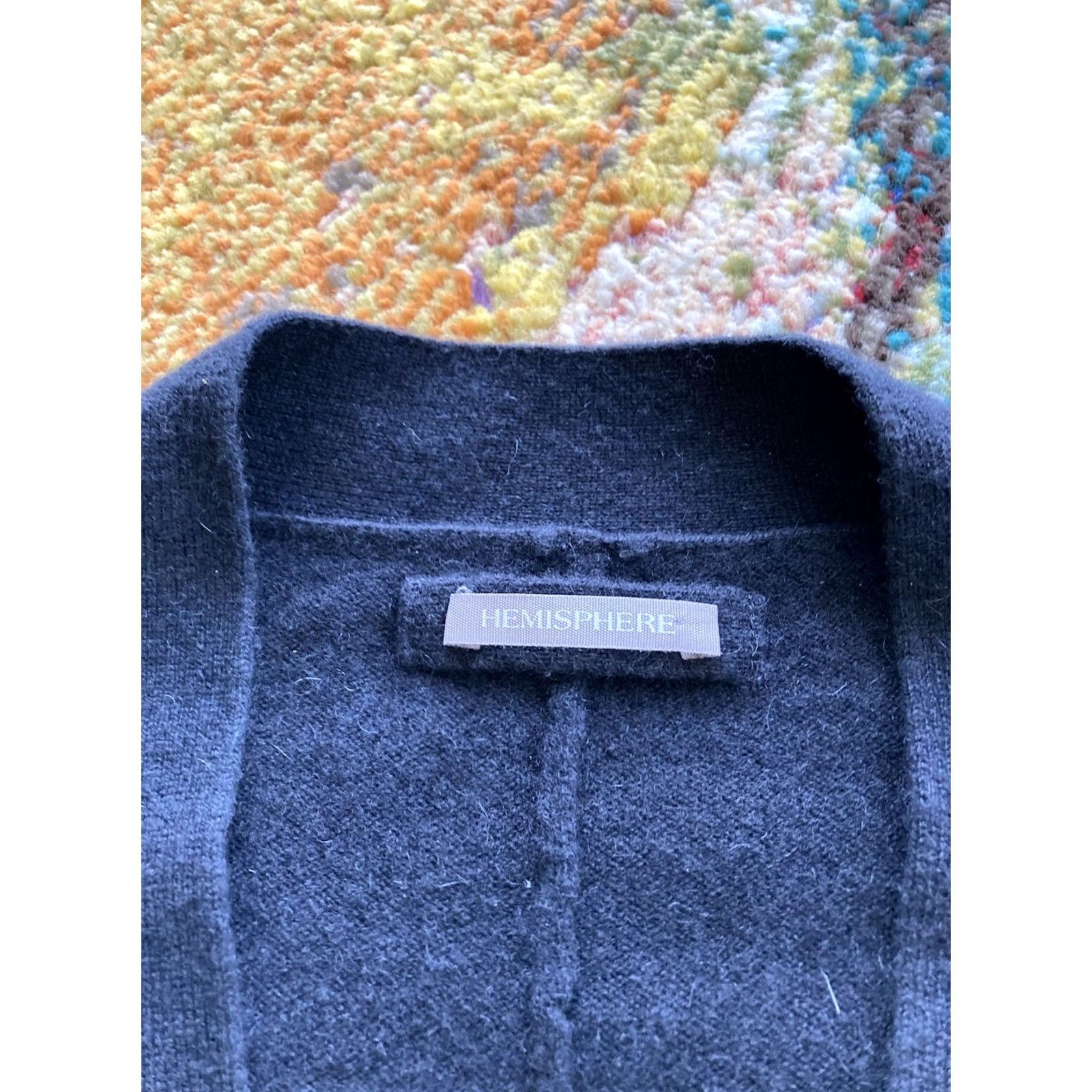 Vintage Hemisphere Cardigan Sweater Womens Medium V-Neck Blue 100% Cashmere Pockets Classic Knit Shirt/Top Size M / US 6-8 / IT 42-44 - 6 Thumbnail