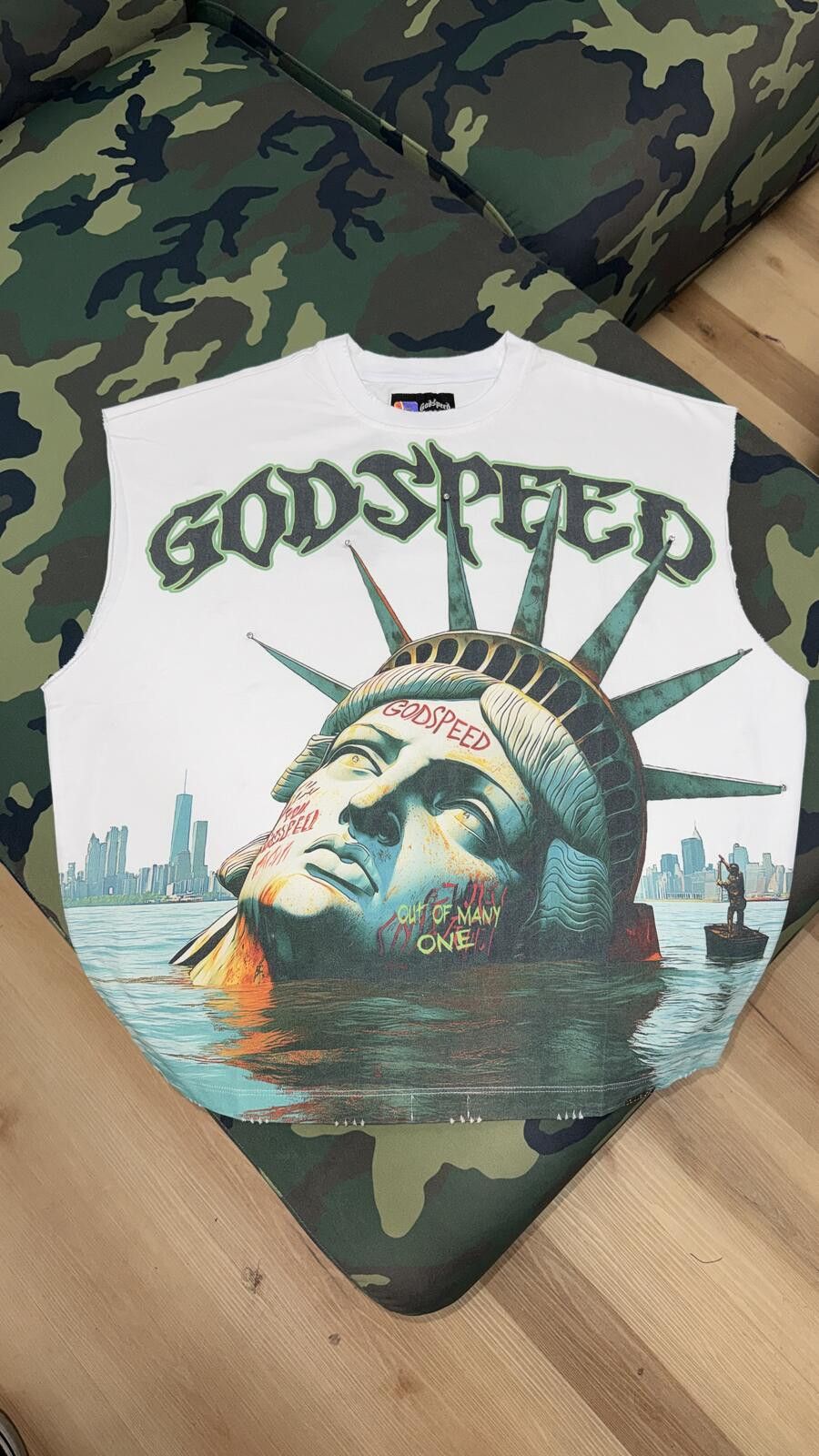 Godspeed Godspeed White Sunken Liberty Sleeveless Tee Size US S / EU 44-46 / 1 - 1 Thumbnail