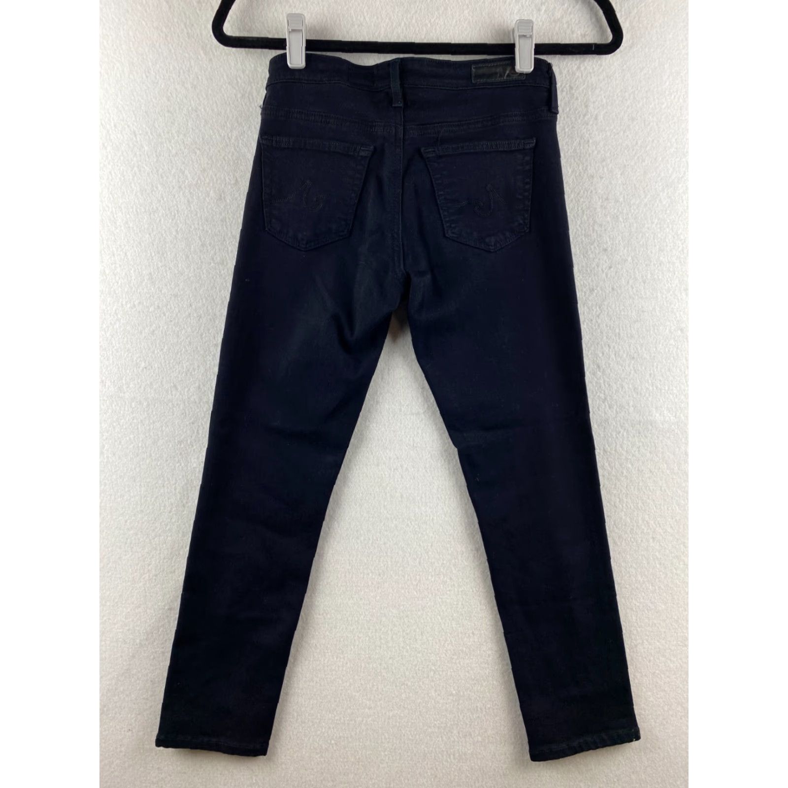 Vintage Adriano Goldschmied Jeans Womens 24 R Black Stretch Skinny Denmi Cigarette Leg USA Made Size 42" / US 20 - 7 Thumbnail