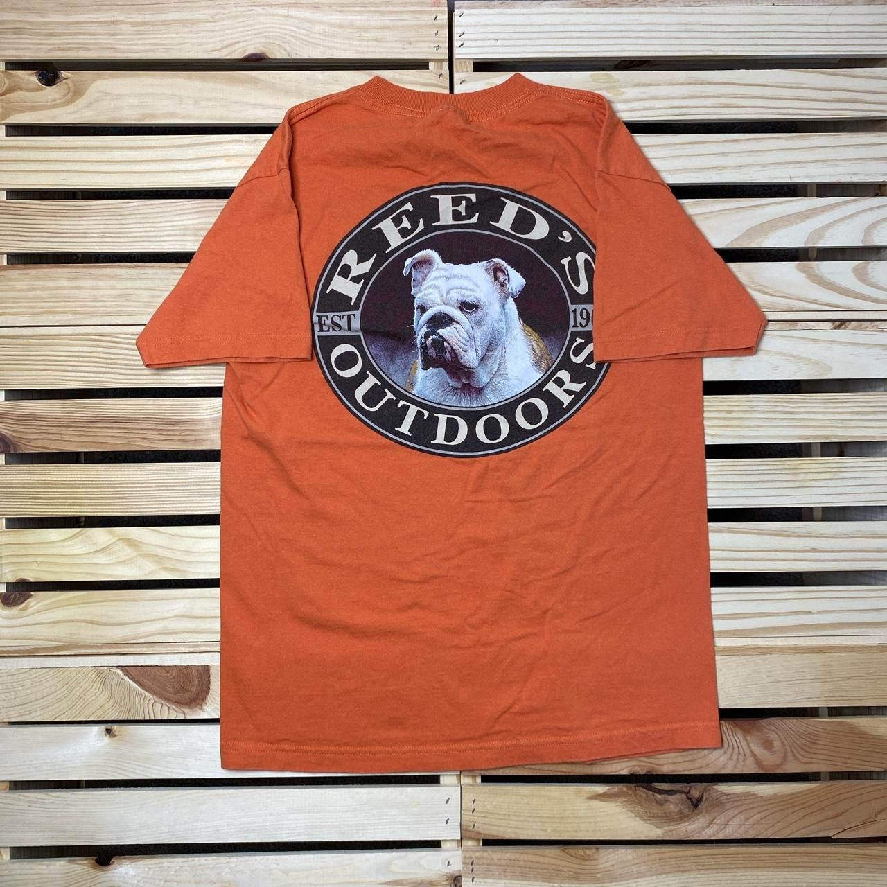 AAA Vintage Reed's Outdoors Orange Bull Dog Tee Size Medium Size US M / EU 48-50 / 2 - 1 Thumbnail