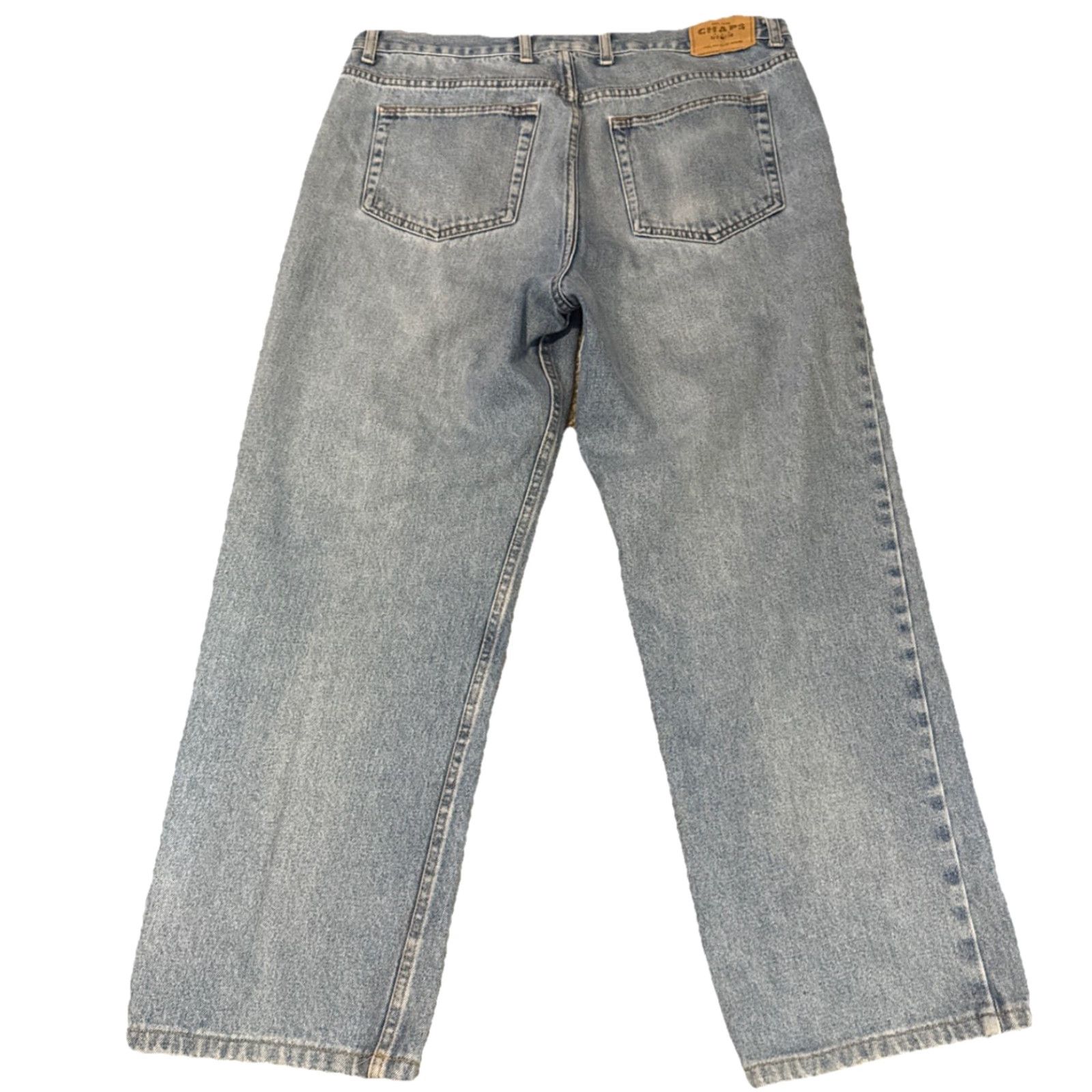 Chaps VINTAGE Chaps Ralph Lauren Jeans 90s Light Wash Straight Baggy Mens 36x30 Blue 90s Size US 36 / EU 52 - 2 Thumbnail