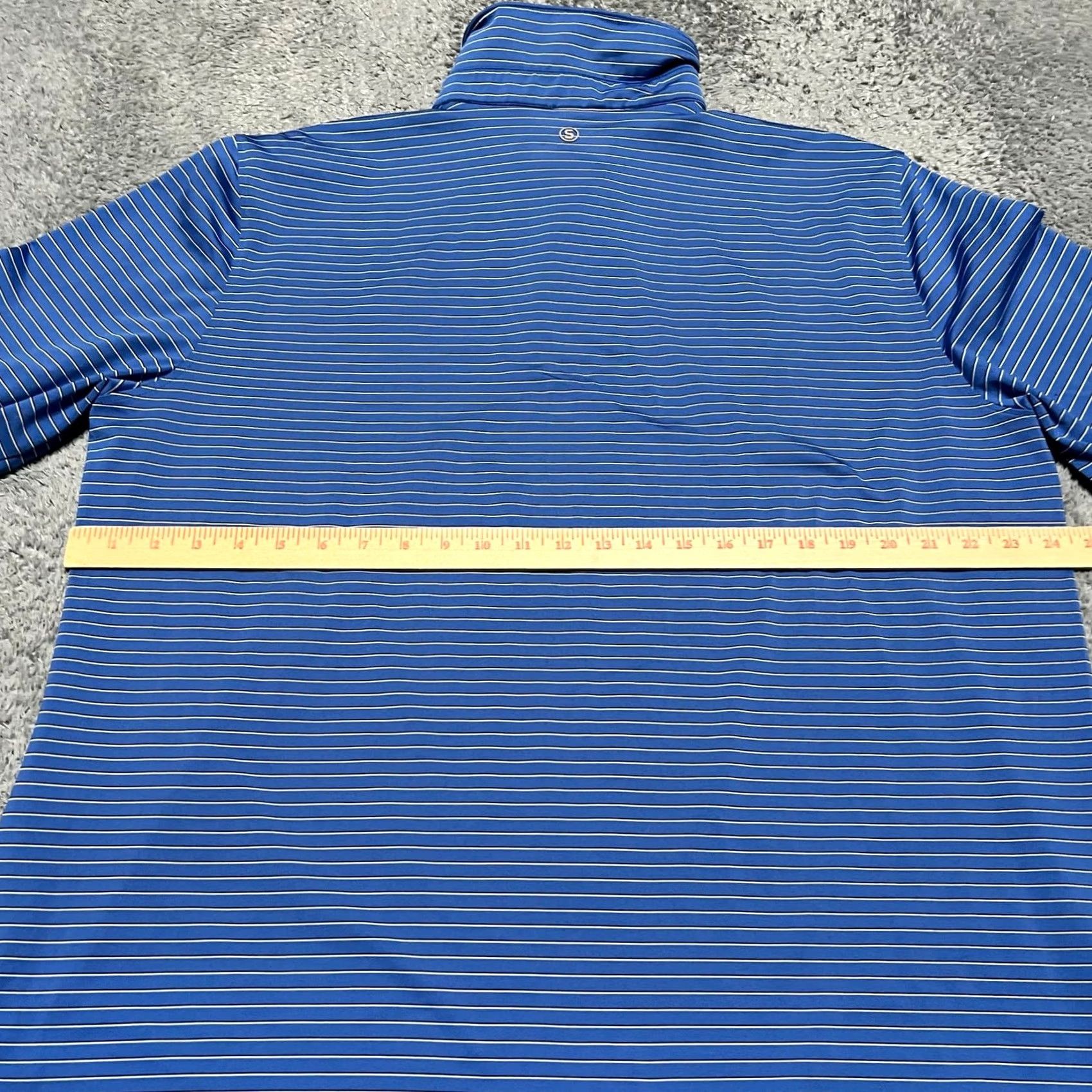 Vintage Stitch Polo Shirt Mens XL Blue Striped Performance Golf Size US XL / EU 56 / 4 - 6 Thumbnail