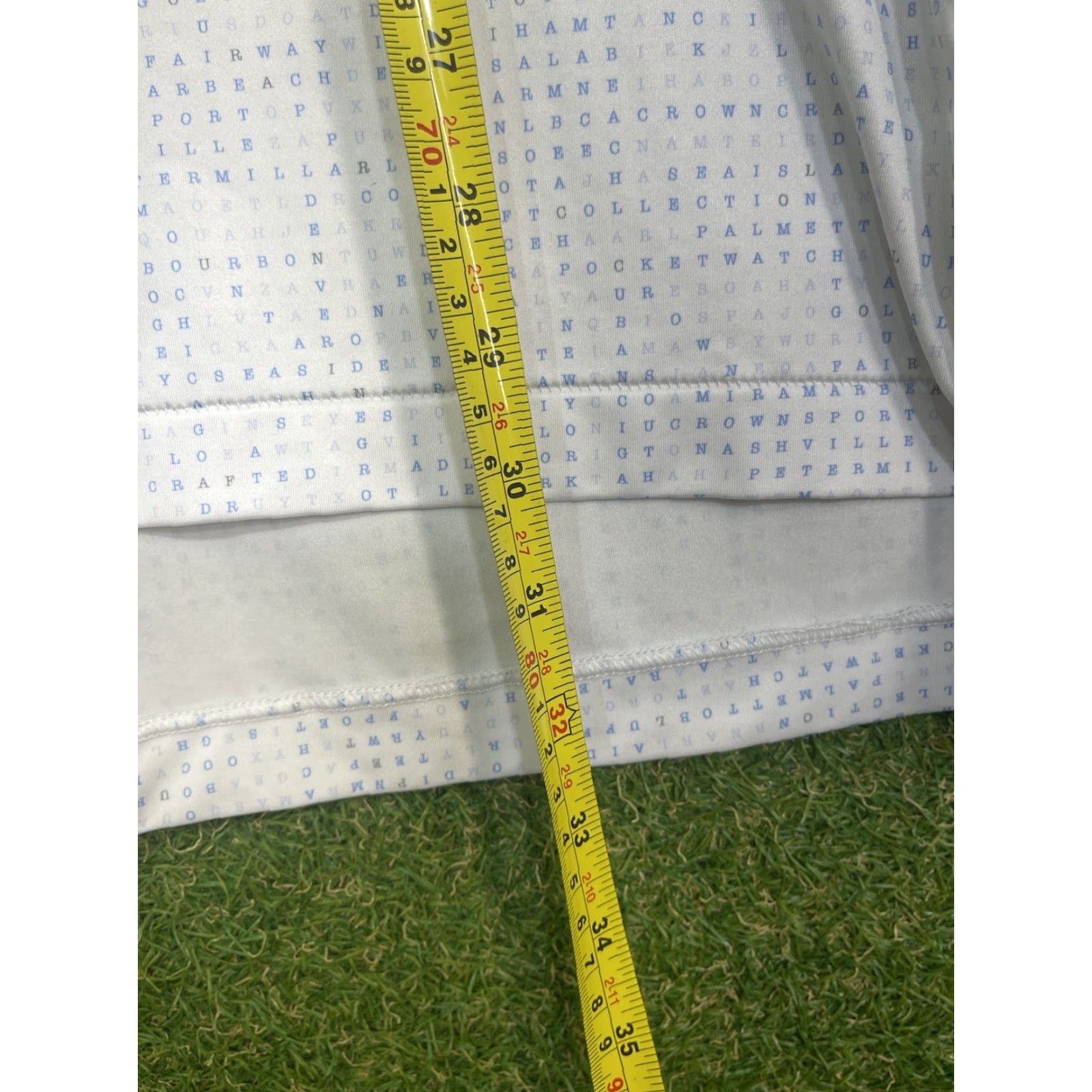 Peter Millar Peter Millar Summer Comfort Polo Shirt Mens XL White Geometric Short Sleeve Polo Golf Shirt, Polyester Spandex, 3D Logo, Breathable, Regular Fit Size US XL / EU 56 / 4 - 7 Thumbnail