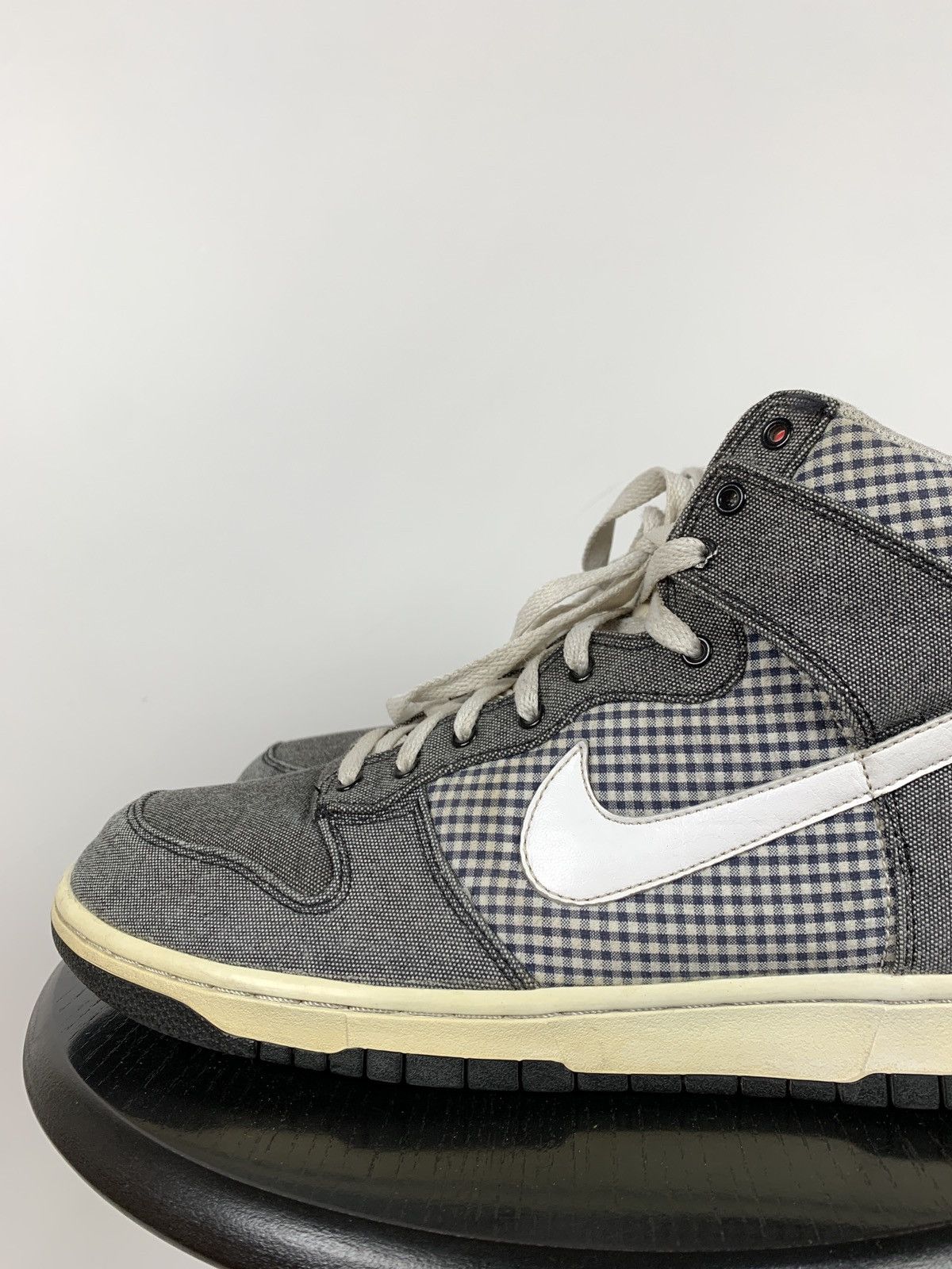 Nike Rare Nike High Dunk Checkered Denim Sneakers Size US 11 / EU 44 - 13 Thumbnail