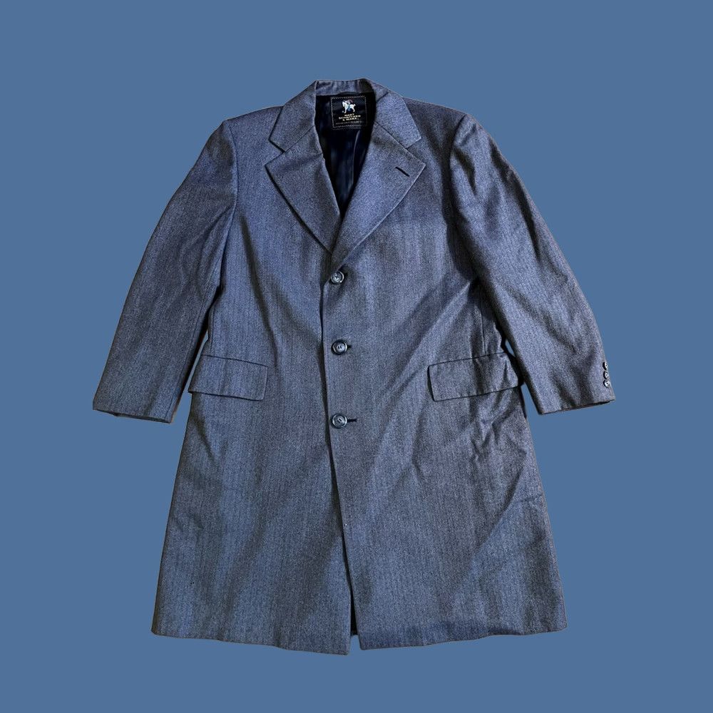 Hart Schaffner Marx VINTAGE Hart Schaffner Marx Herringbone Wool Overcoat Men’s 44 Grey Size US S / EU 44-46 / 1 - 1 Thumbnail
