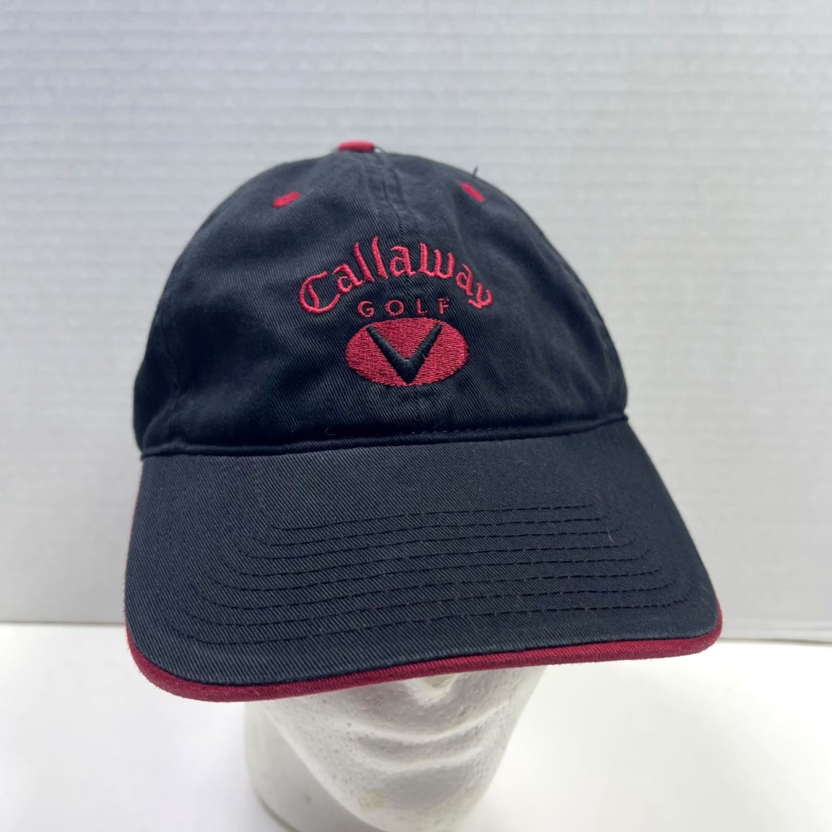 Callaway VINTAGE Callaway Golf hat Baseball Cap Trucker Hat Adjustable Strap Black Red 80s 90s Dad Mens Hat Size ONE SIZE - 3 Thumbnail