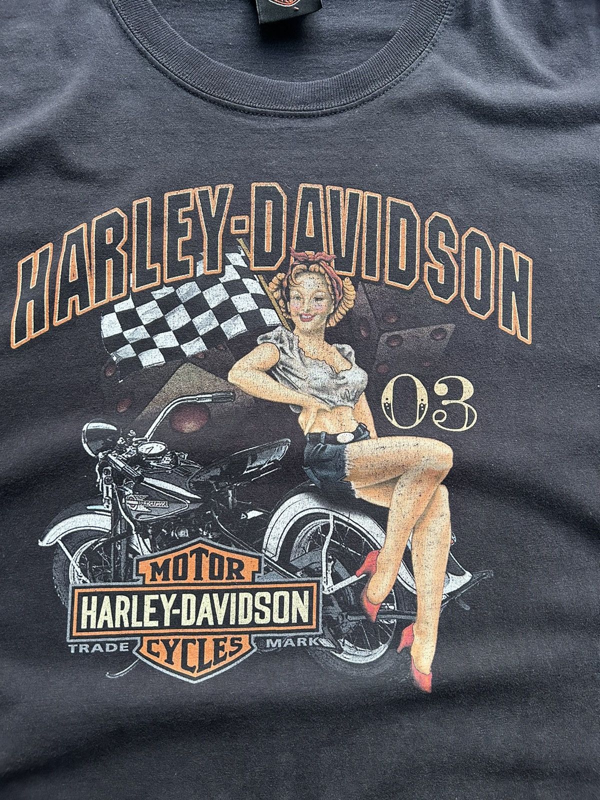 Harley Davidson Vintage 90’s/00’s Faded Harley Graphic Tee Size US XL / EU 56 / 4 - 2 Thumbnail