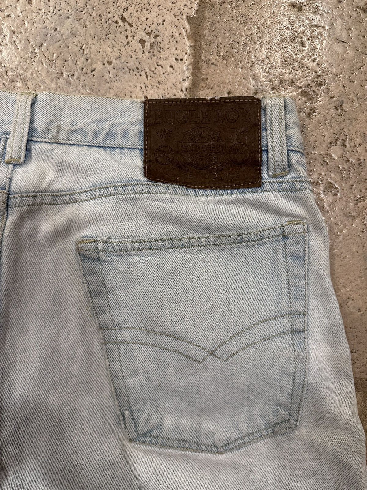 Bugle Boy × Vintage Vintage Bugle Boy Painter Light Wash Denim Jean Shorts Jorts Size US 34 / EU 50 - 6 Thumbnail