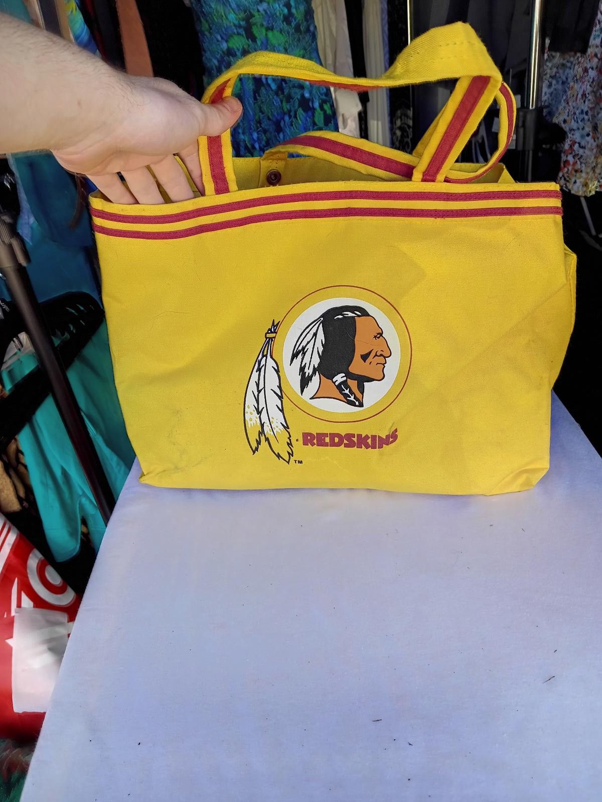 Designer Vintage Yellow Redskins Tote Bag Size ONE SIZE - 2 Thumbnail