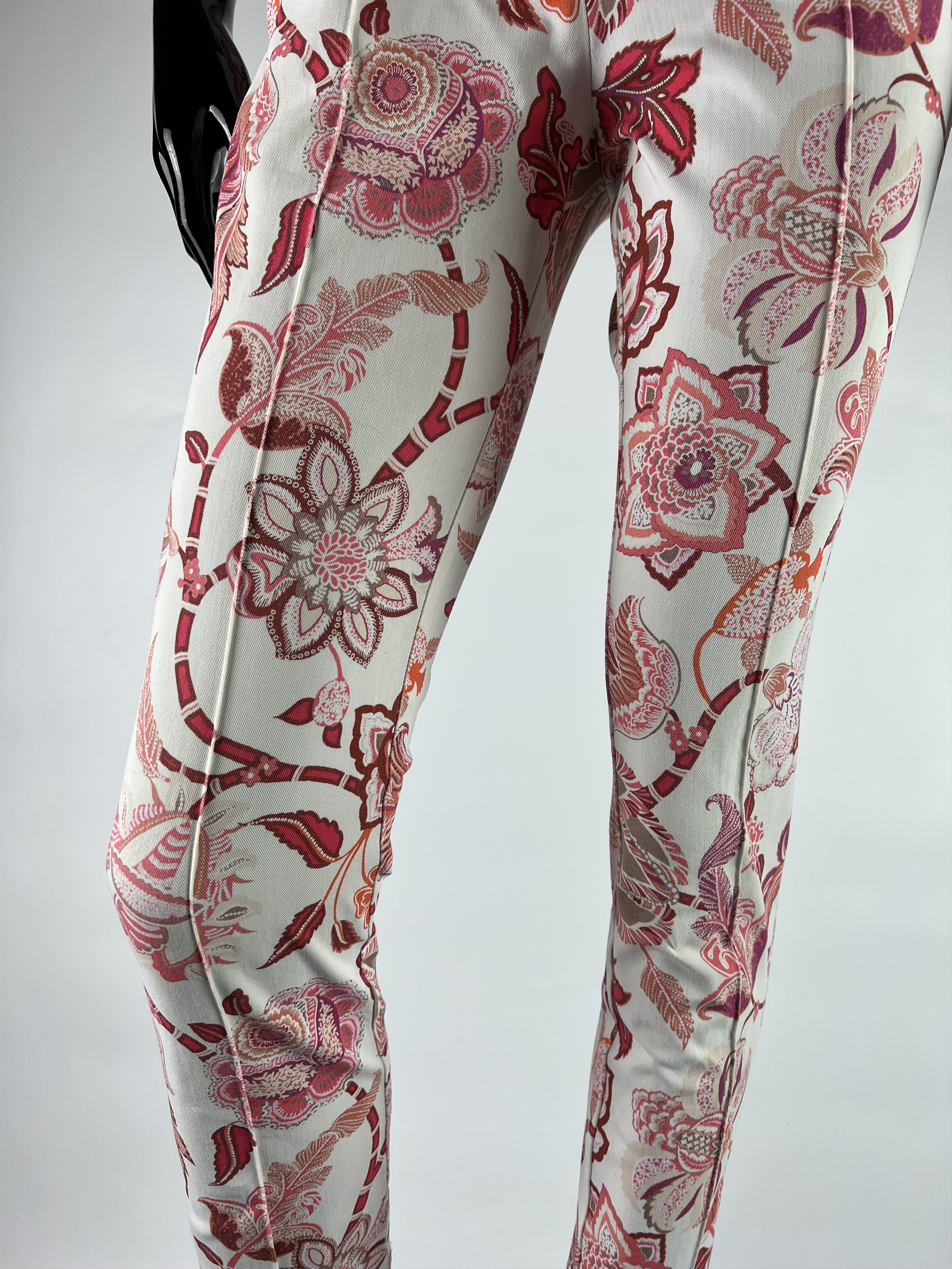 Etro Etro Women's Floral Print Cropped Cotton Pants Size 40 Size 27" / US 4 / IT 40 - 4 Thumbnail