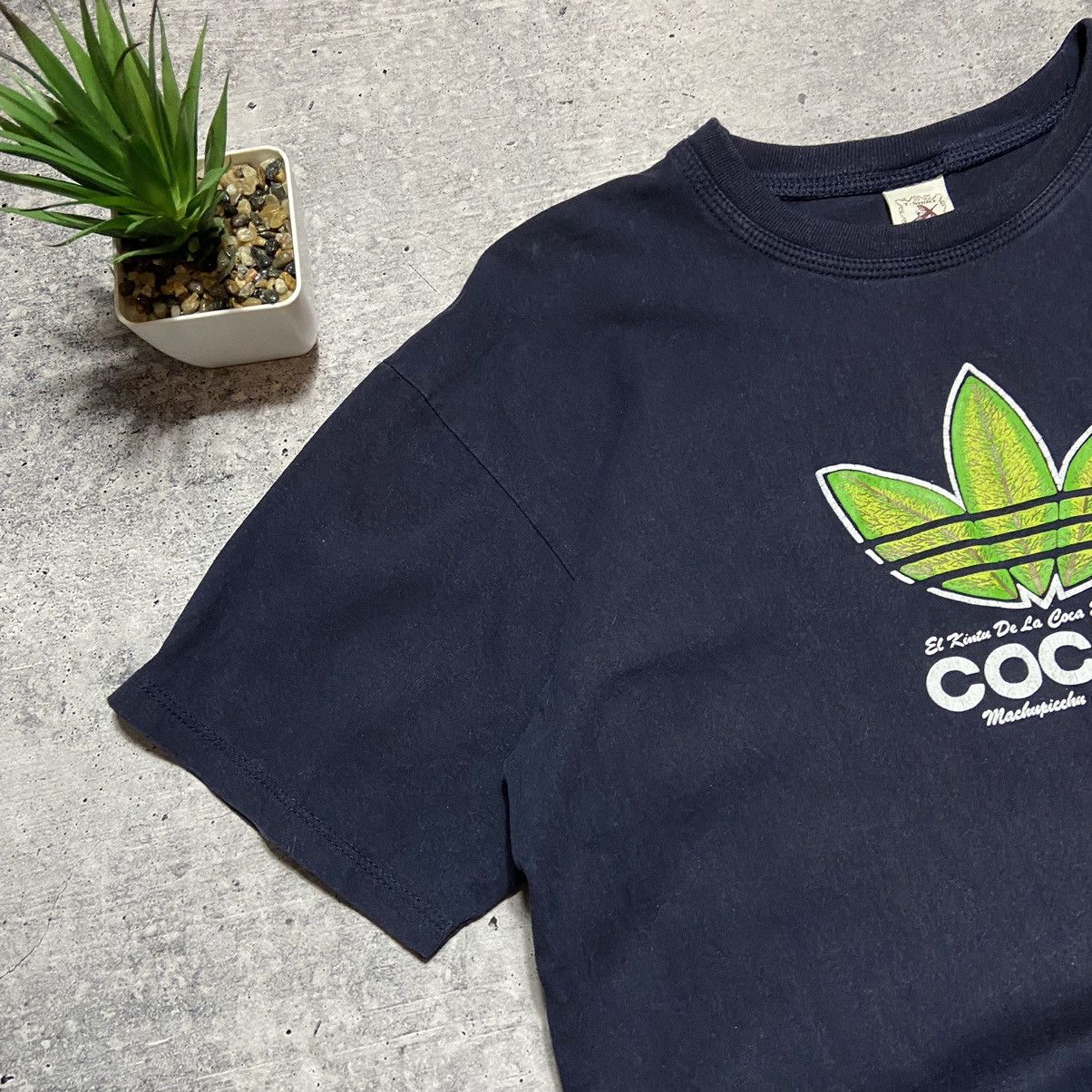 Vintage 📌 Adult Humor Cocas Adidas Marijuana T-Shirt Size US L / EU 52-54 / 3 - 3 Thumbnail