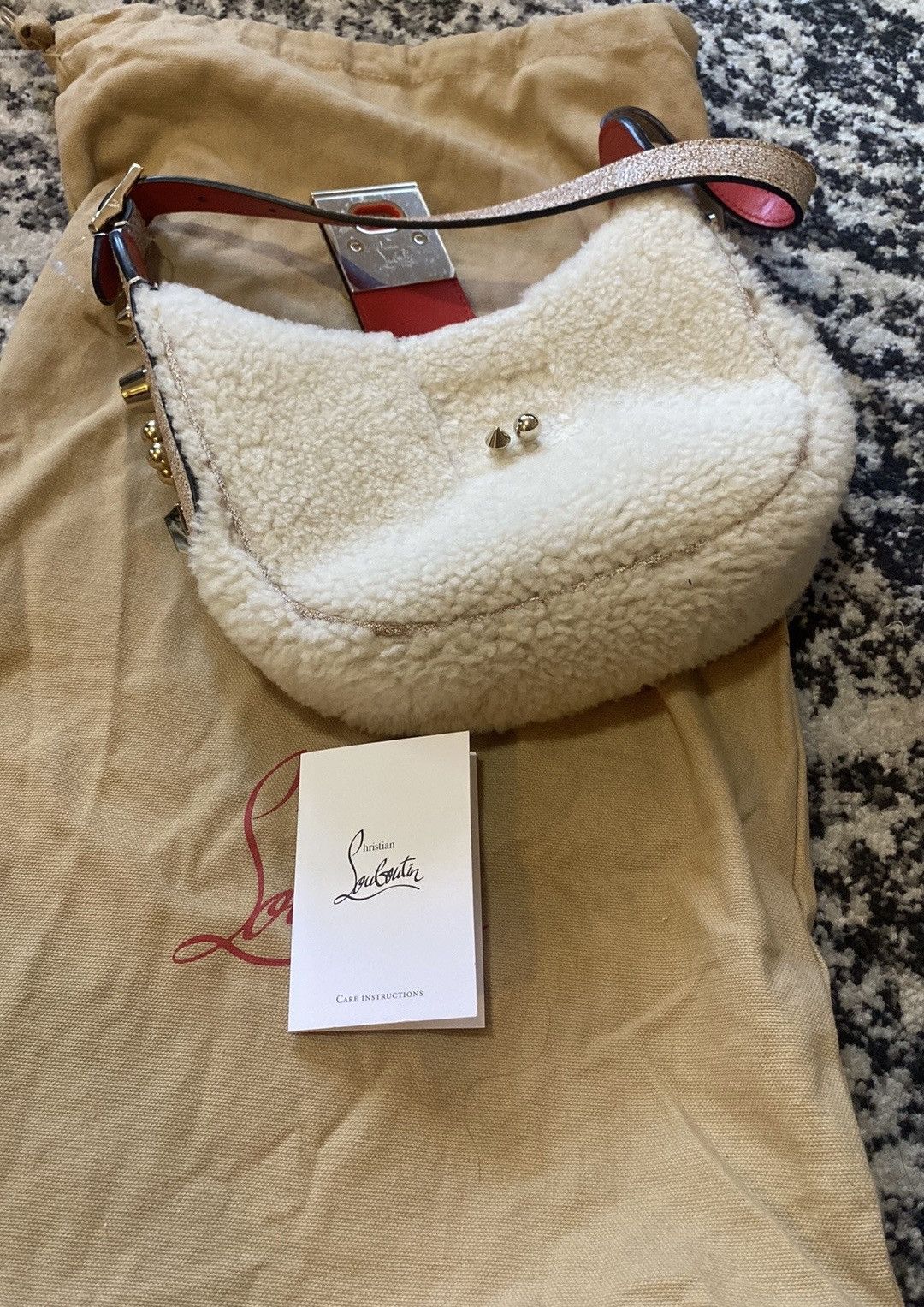 Christian Louboutin Carasky Mini Genuine Shearling Bag