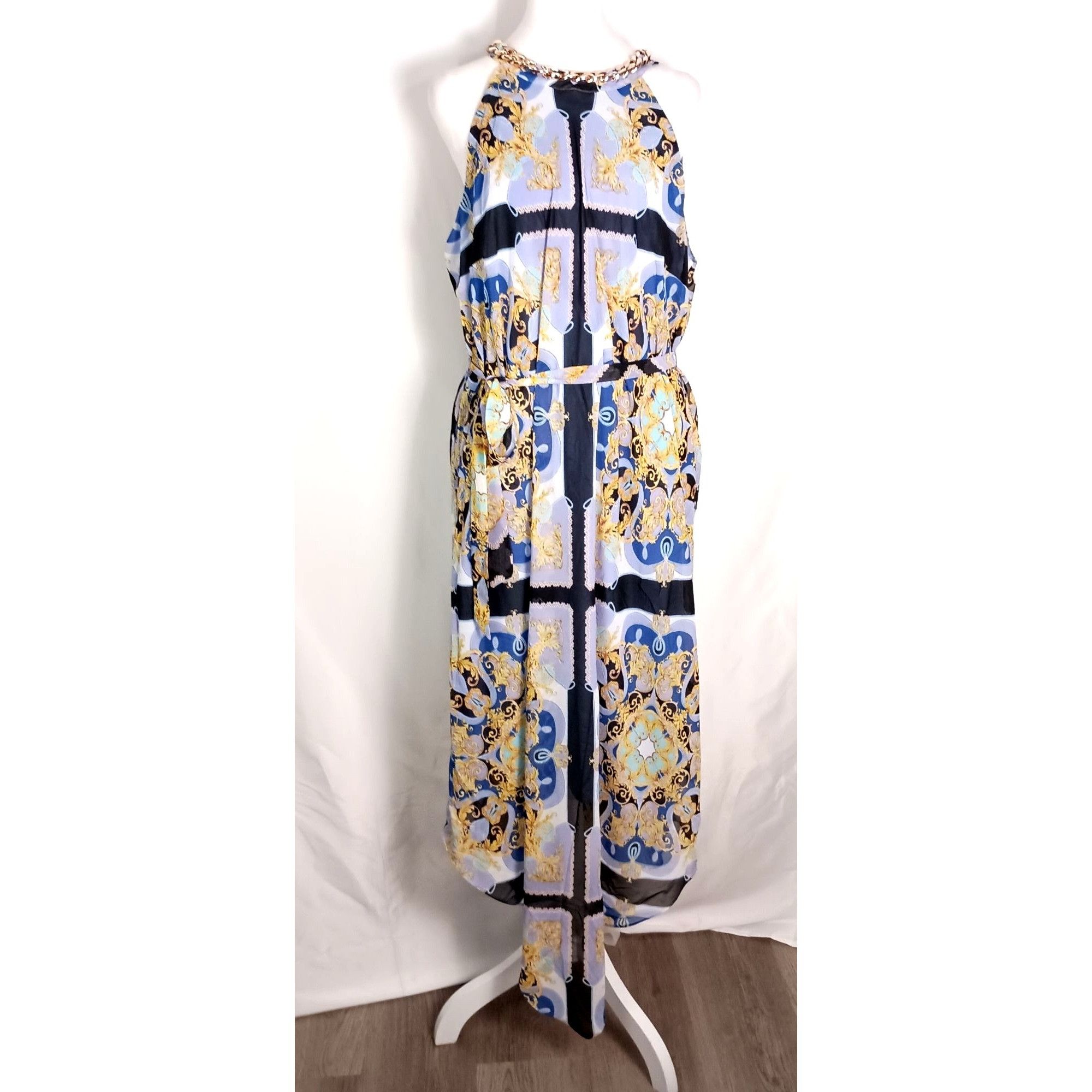 Other Bold Elements Cut to Curve Maxi Dress XL Chain Link Halter B Size XL / US 12-14 / IT 48-50 - 2 Thumbnail