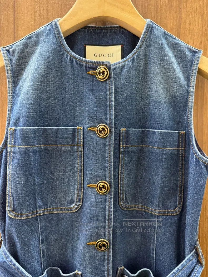 Gucci Gucci Double G metal buckle design denim vest Size XS / US 0-2 / IT 36-38 - 3 Thumbnail