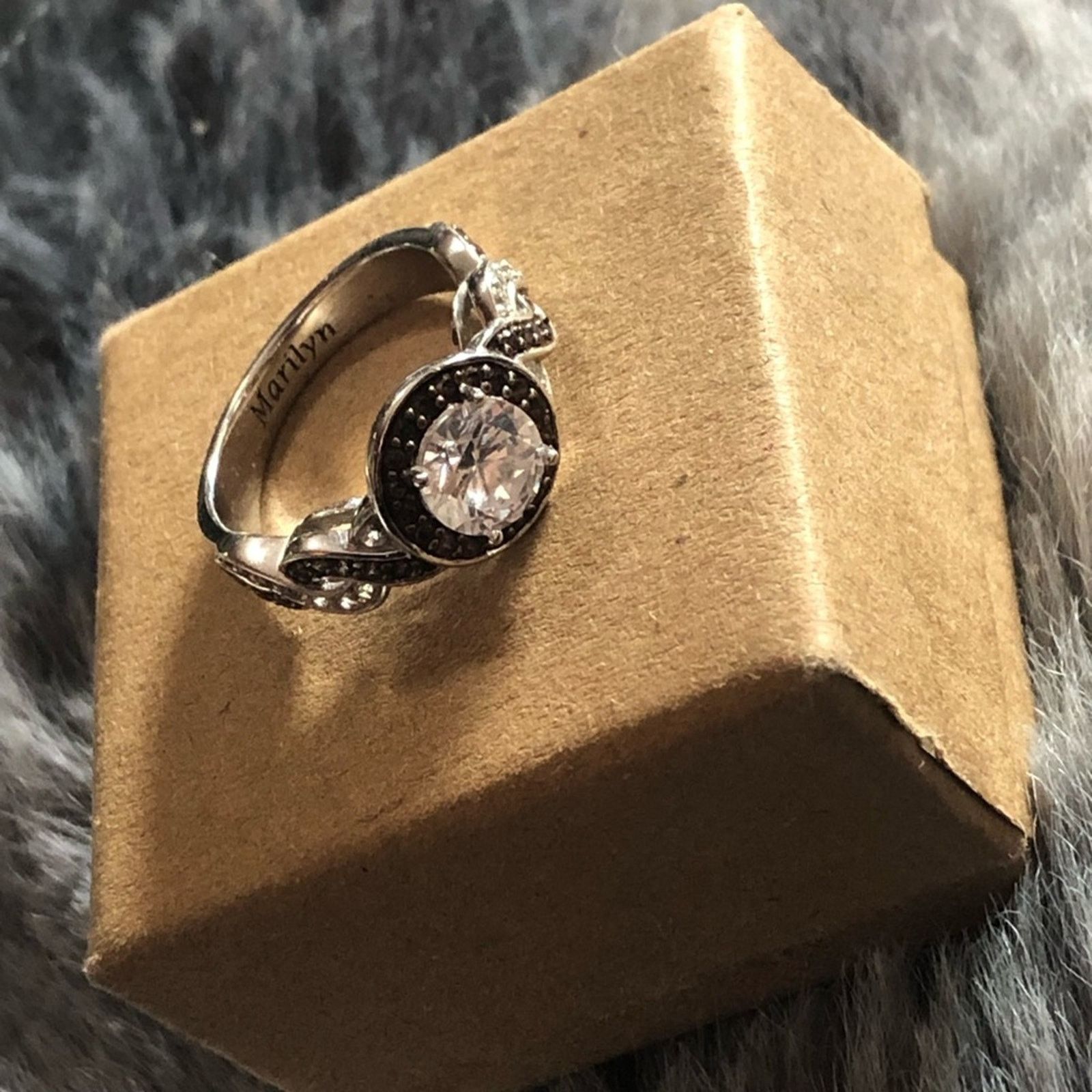 Other Garnet and clear halo CZ 925 sterling silver ring 5.5 Size ONE SIZE - 13 Thumbnail