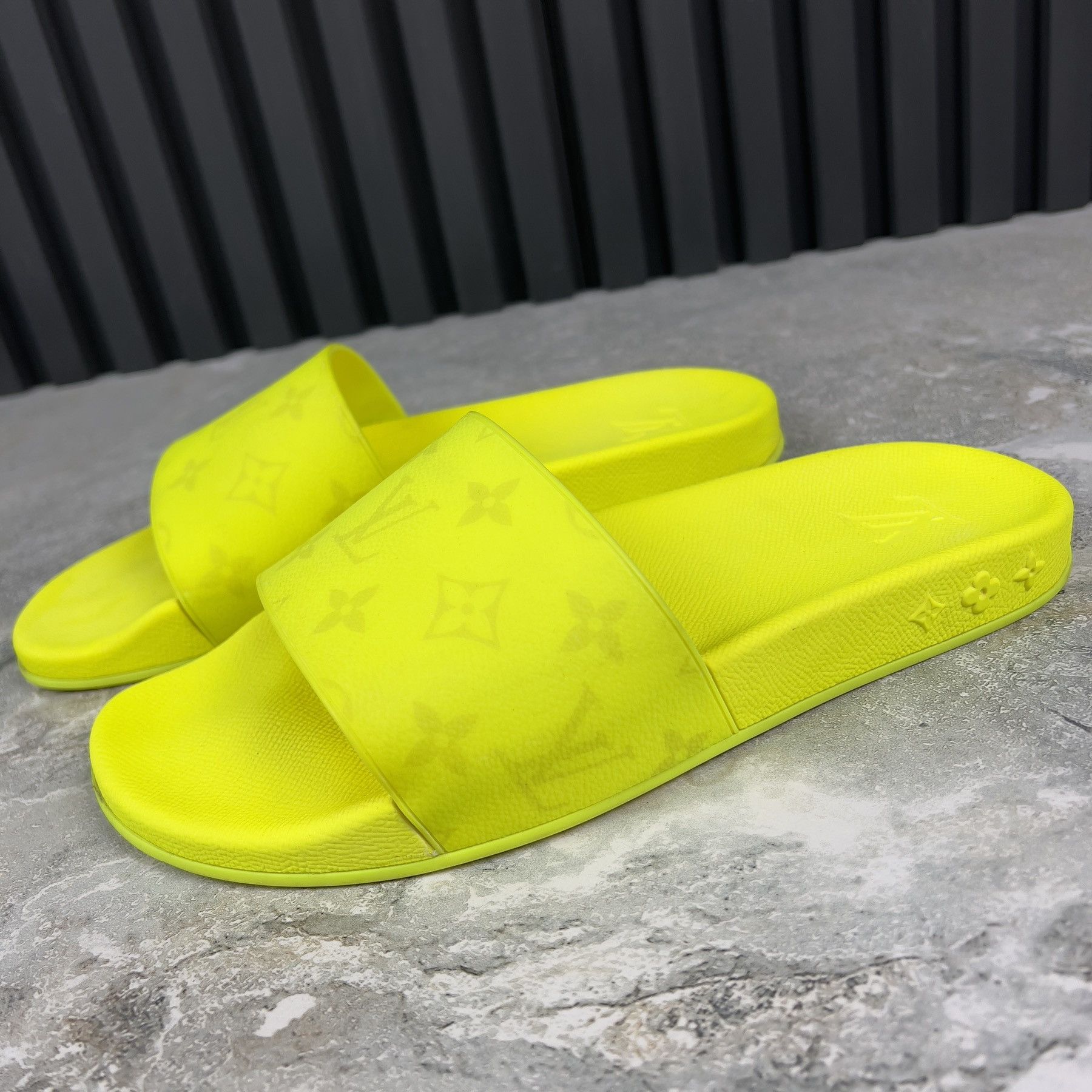 image of Louis Vuitton Rrp$635 Waterfront Mule Shoess Lv Monogram Neon 6 Lv Shoes in Yellow, Men's (Size 7)
