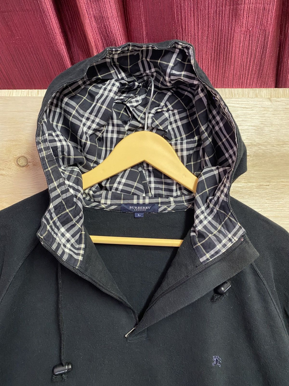 Burberry Burberry Hoodie With Check Hood half zipper Size US XL / EU 56 / 4 - 3 Thumbnail