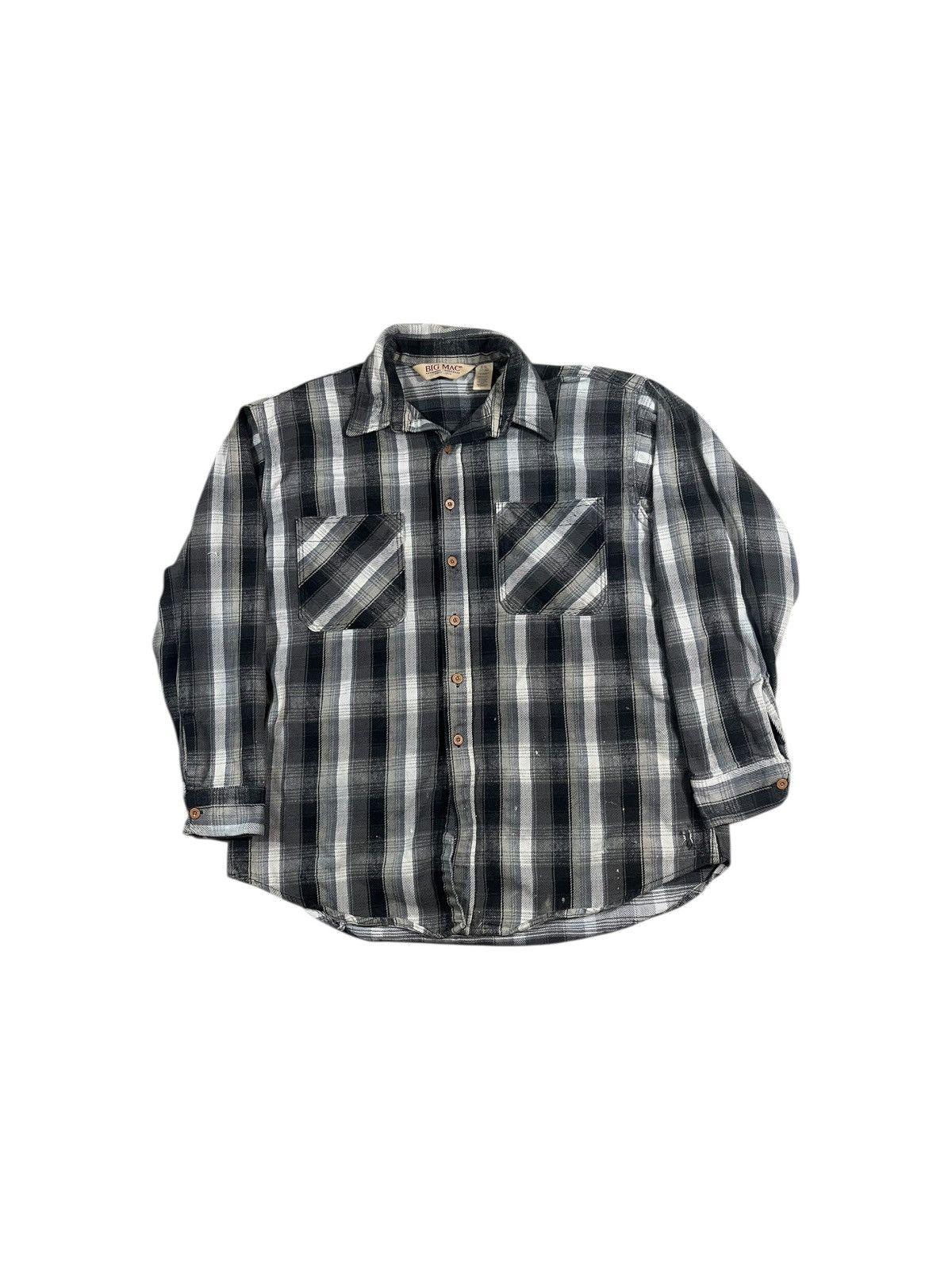 Vintage Vintage 90s Big Mac Woven Cotton Flannel Distressed Gray Size US XXL / EU 58 / 5 - 1 Thumbnail