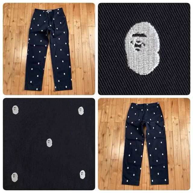 Bape BAPE APE HEAD logo embroidered pants black APE NIGO ★size S Size US 30 / EU 46 - 1 Thumbnail