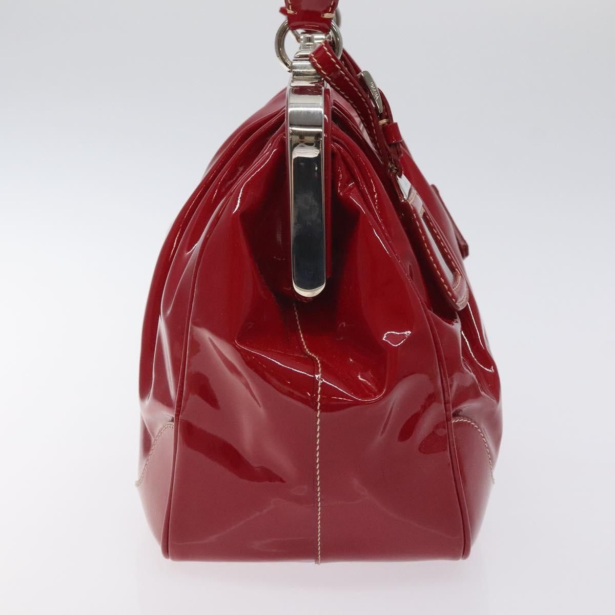 Prada PRADA Hand Bag Enamel Red Silver Size ONE SIZE - 4 Thumbnail