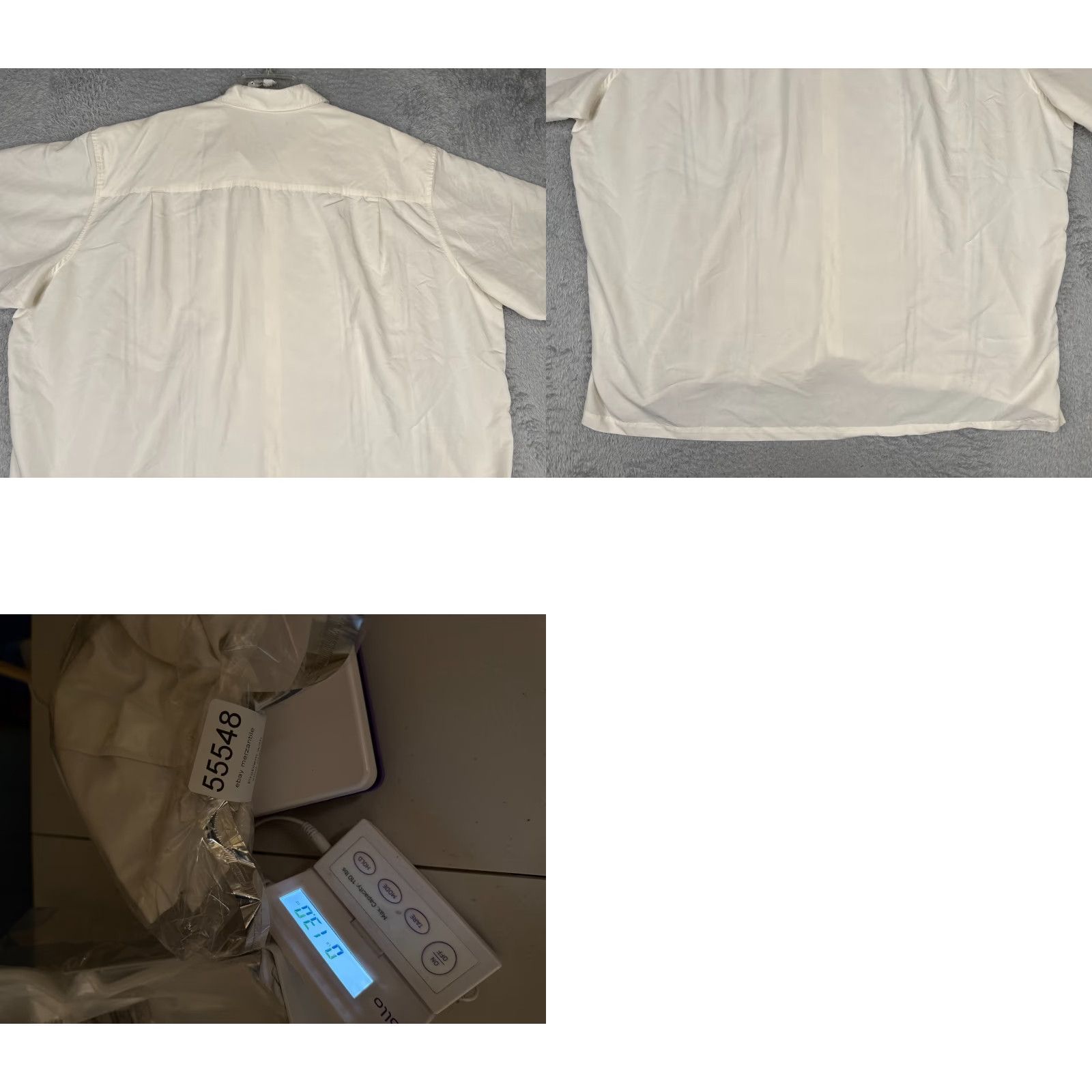 Vintage Sobrino Shirt Mens Button-Up Short Sleeve Ivory Rayon Poly Blend 4XLT Big & Tall Size US XXL / EU 58 / 5 - 9 Thumbnail