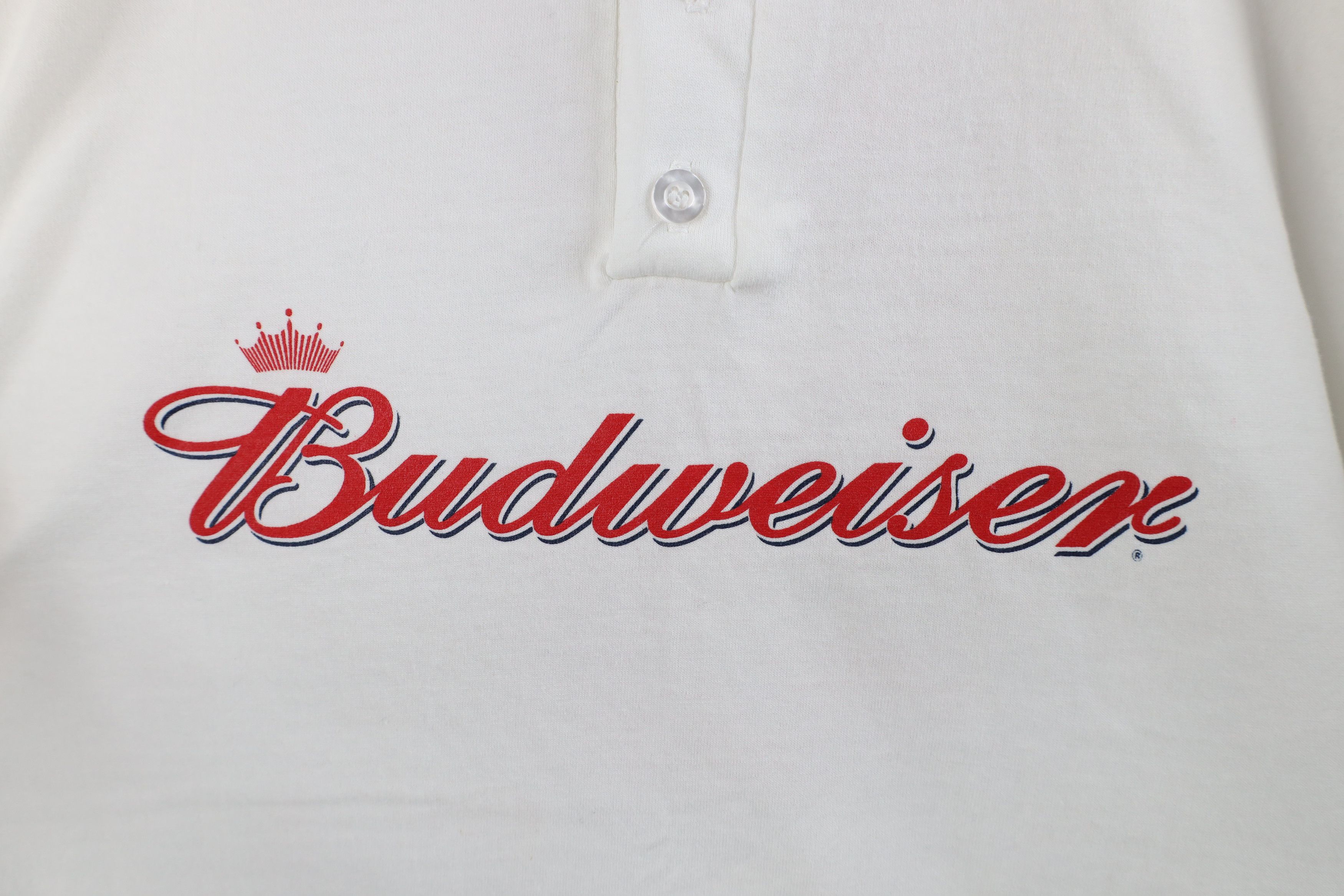 Vintage Vintage 90s Budweiser Short Sleeve Baseball Henley T-Shirt Size US XL / EU 56 / 4 - 5 Thumbnail