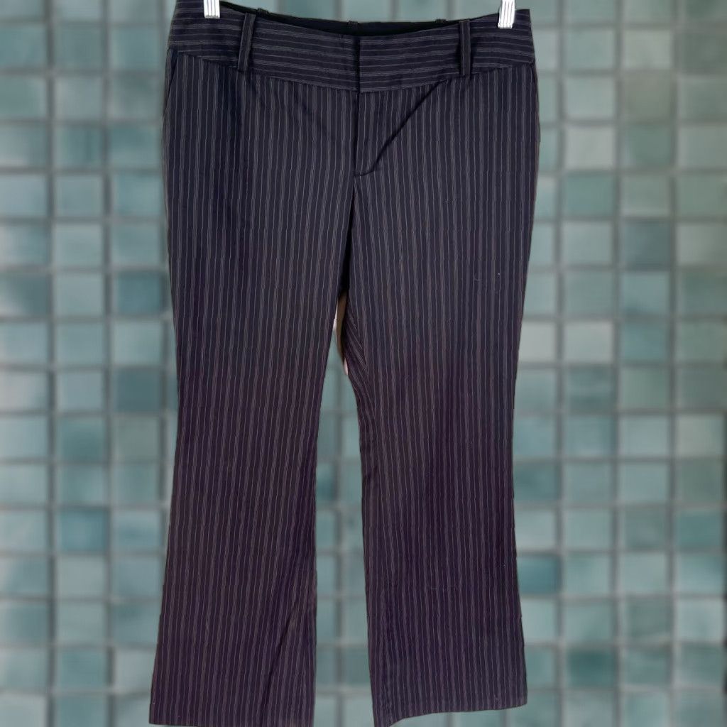 Mossimo Mossimo Striped Wide Leg Pants Womens Gray Flat Front 32X32 Size 32" / US 10 / IT 46 - 1 Thumbnail